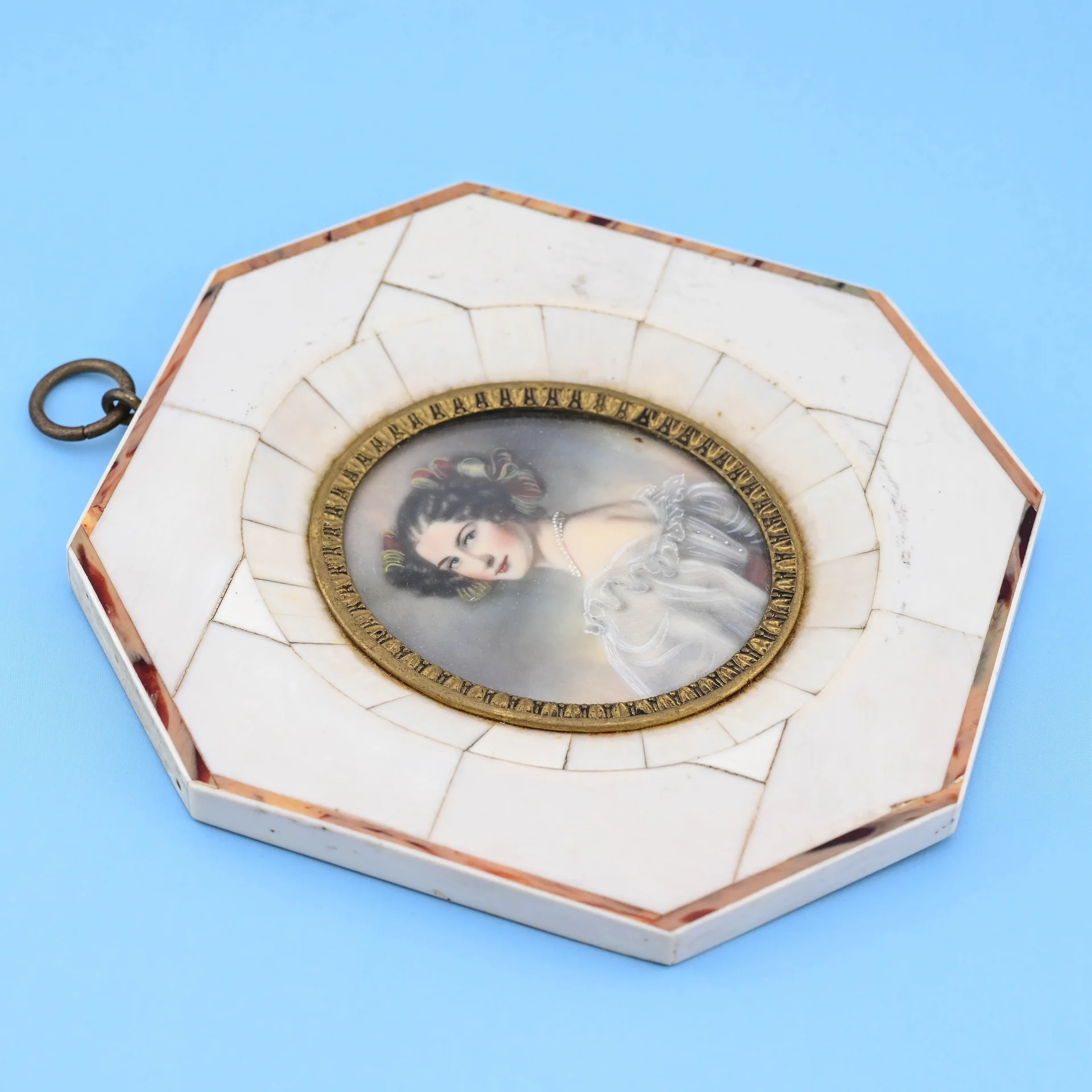 Миниатюра "Auguste Strobl" гуашь кость - миниатюра 2