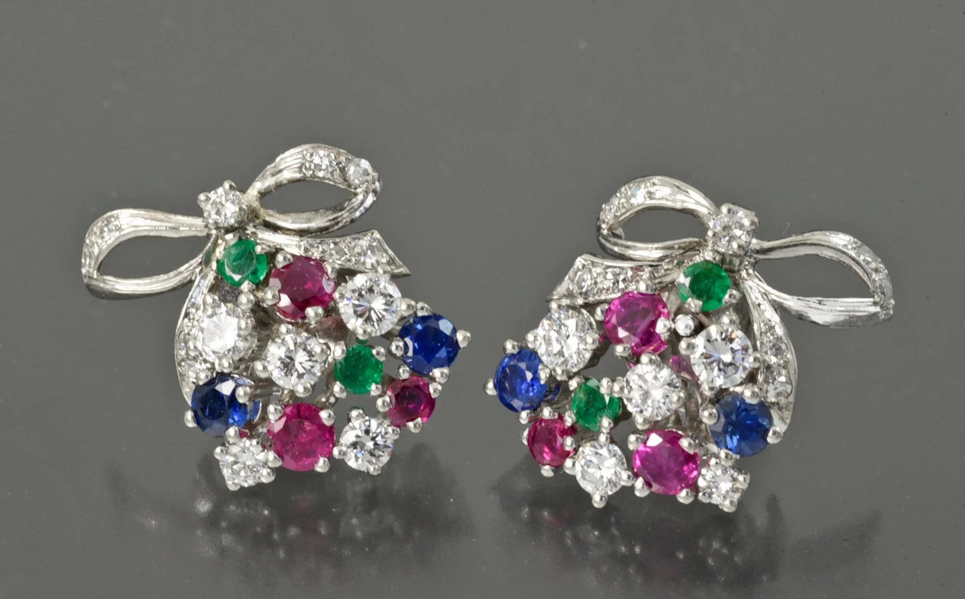 СЕРЬГИ золото 750 проба Драгоценные камни - миниатюра 1