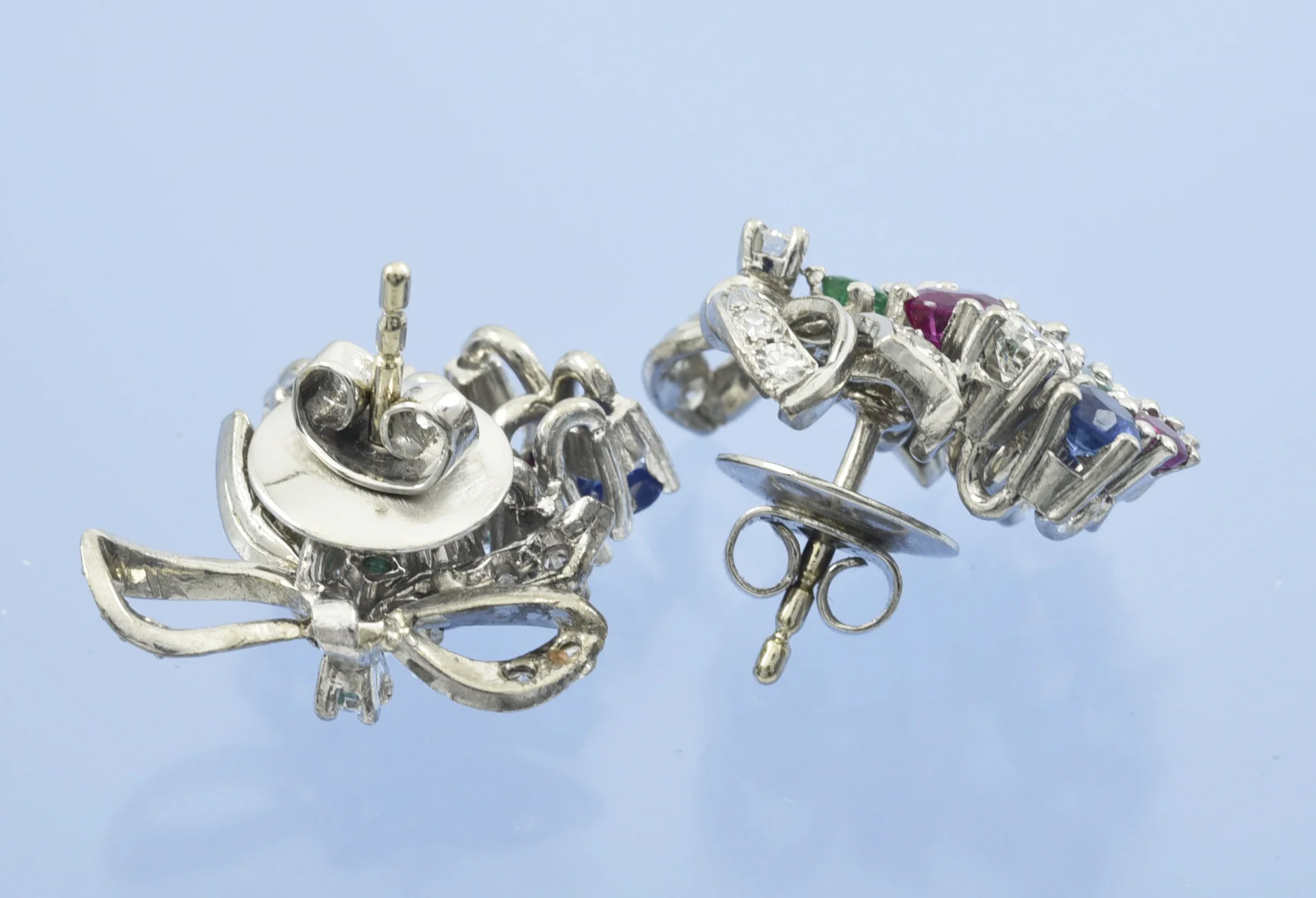 СЕРЬГИ золото 750 проба Драгоценные камни - миниатюра 5