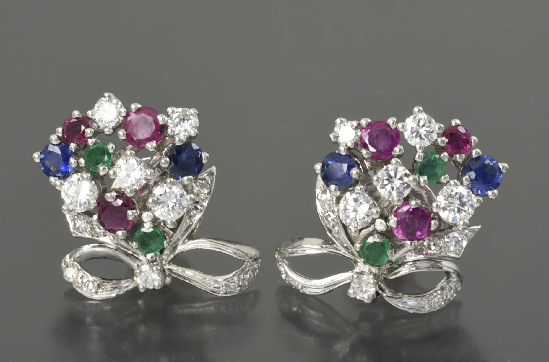 СЕРЬГИ золото 750 проба Драгоценные камни - миниатюра 4