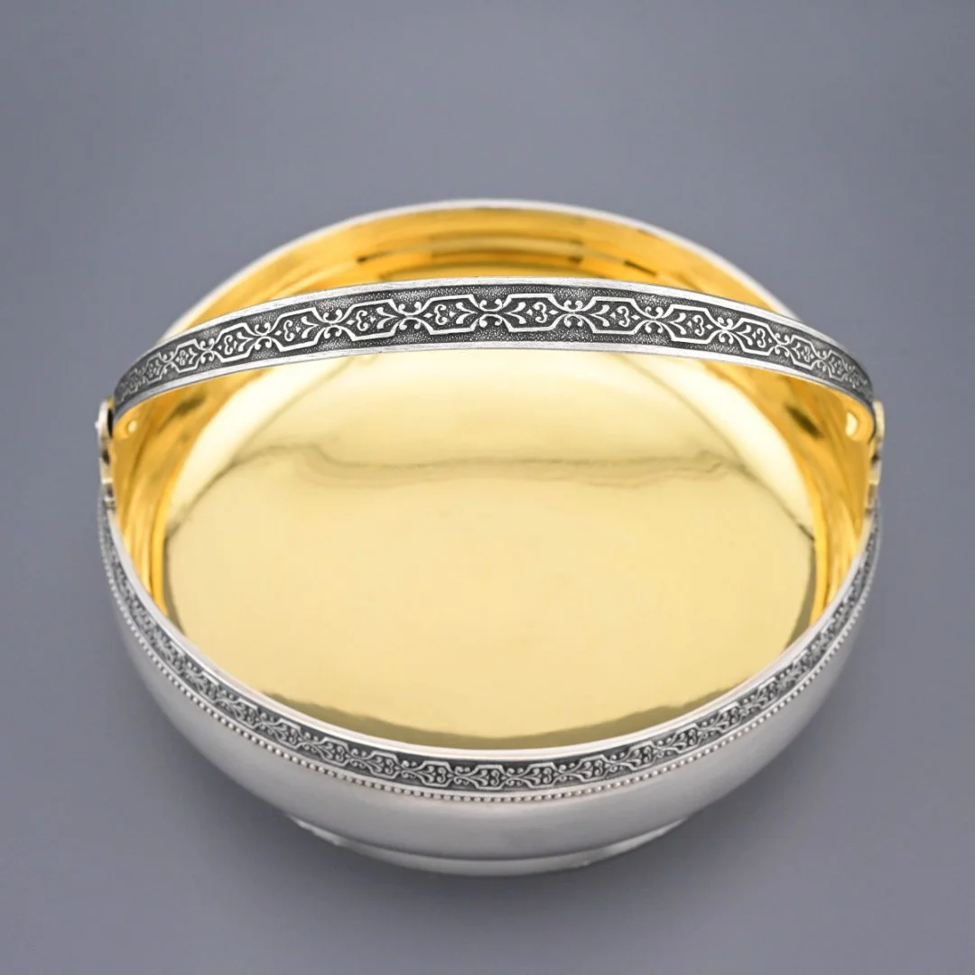 Сахарница серебро 875 проба СССР - миниатюра 2