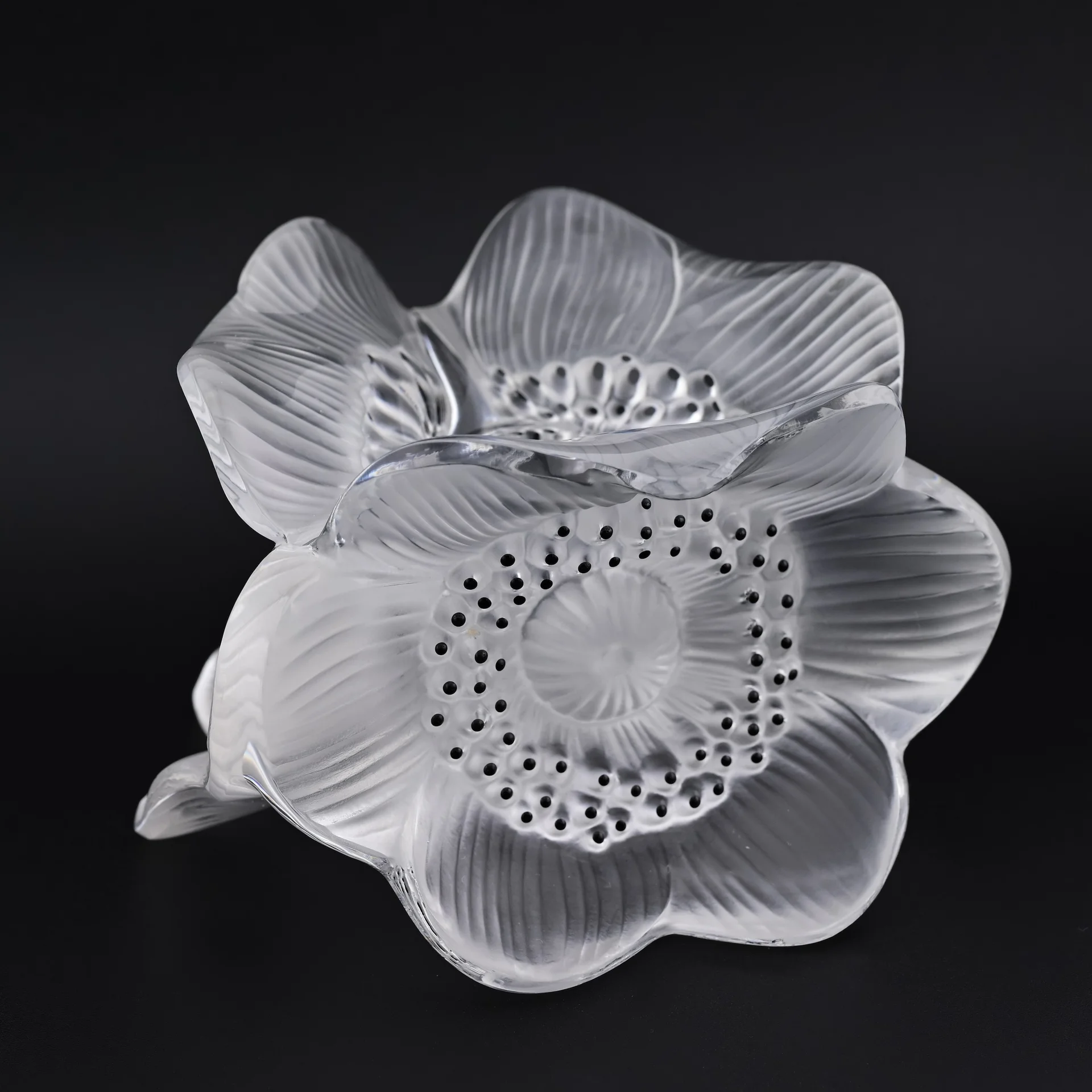Подсвечник 3 анемоны стекло Lalique Франция - изображение 1