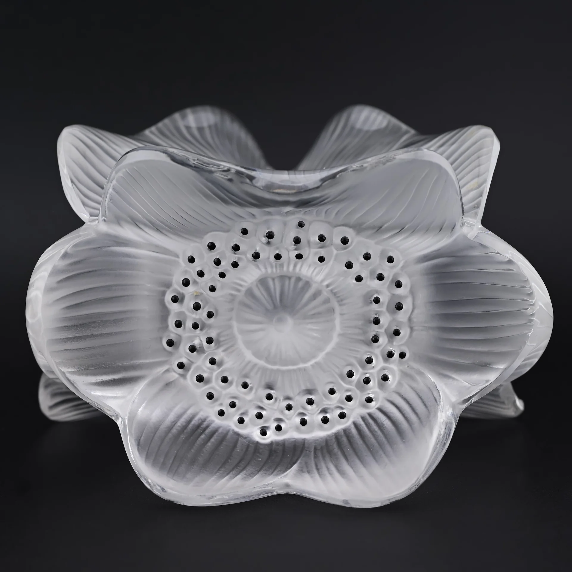 Подсвечник 3 анемоны стекло Lalique Франция - миниатюра 2