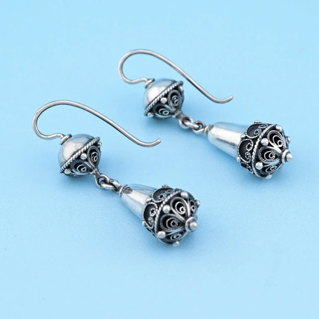 Серьги серебро 925 проба скань филигрань - миниатюра 2