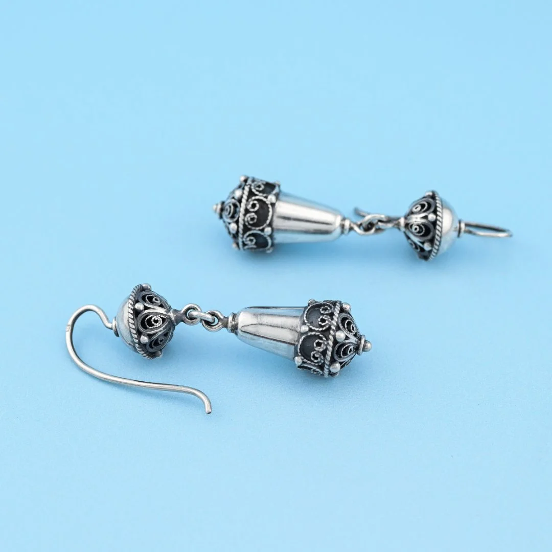 Серьги серебро 925 проба скань филигрань - миниатюра 3