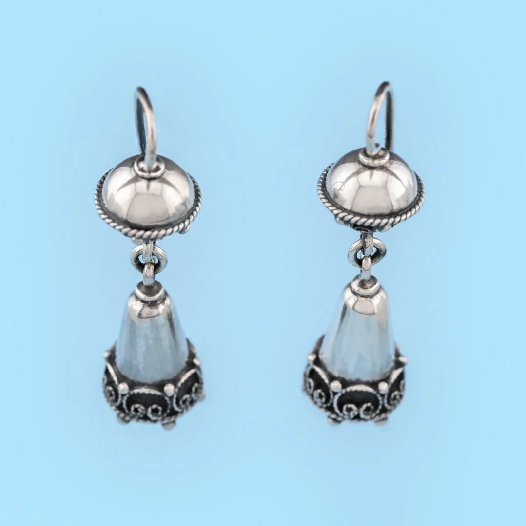 Серьги серебро 925 проба скань филигрань - миниатюра 4