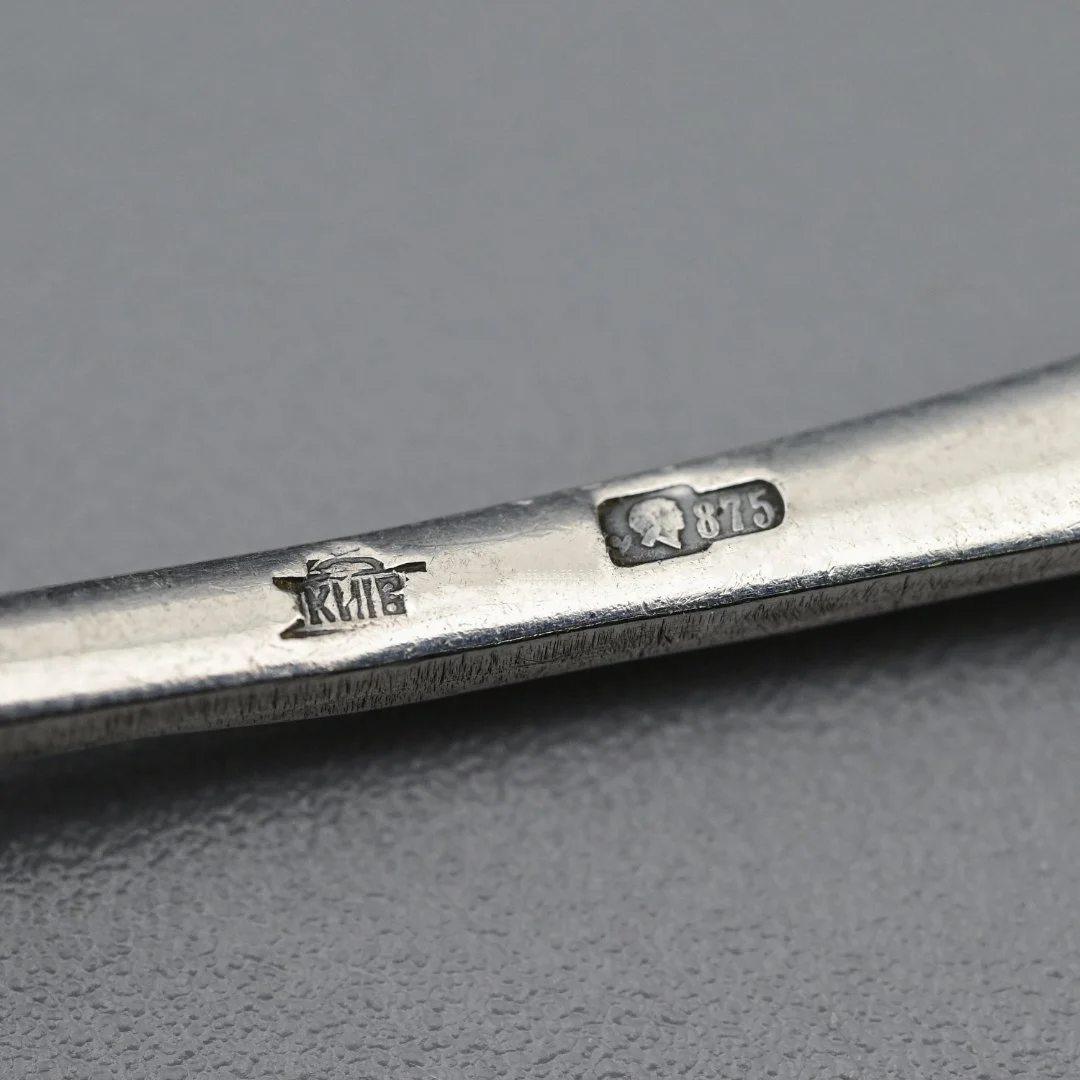Кофейные ложки серебро 875 проба СССР - миниатюра 4