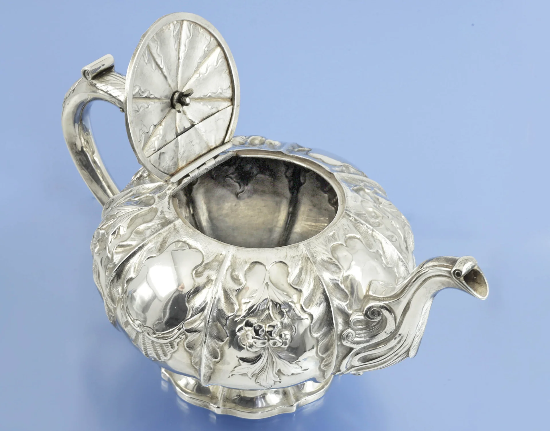 Старинный ЧАЙНИК серебро 925 проба sterling Англия XIX в - миниатюра 3