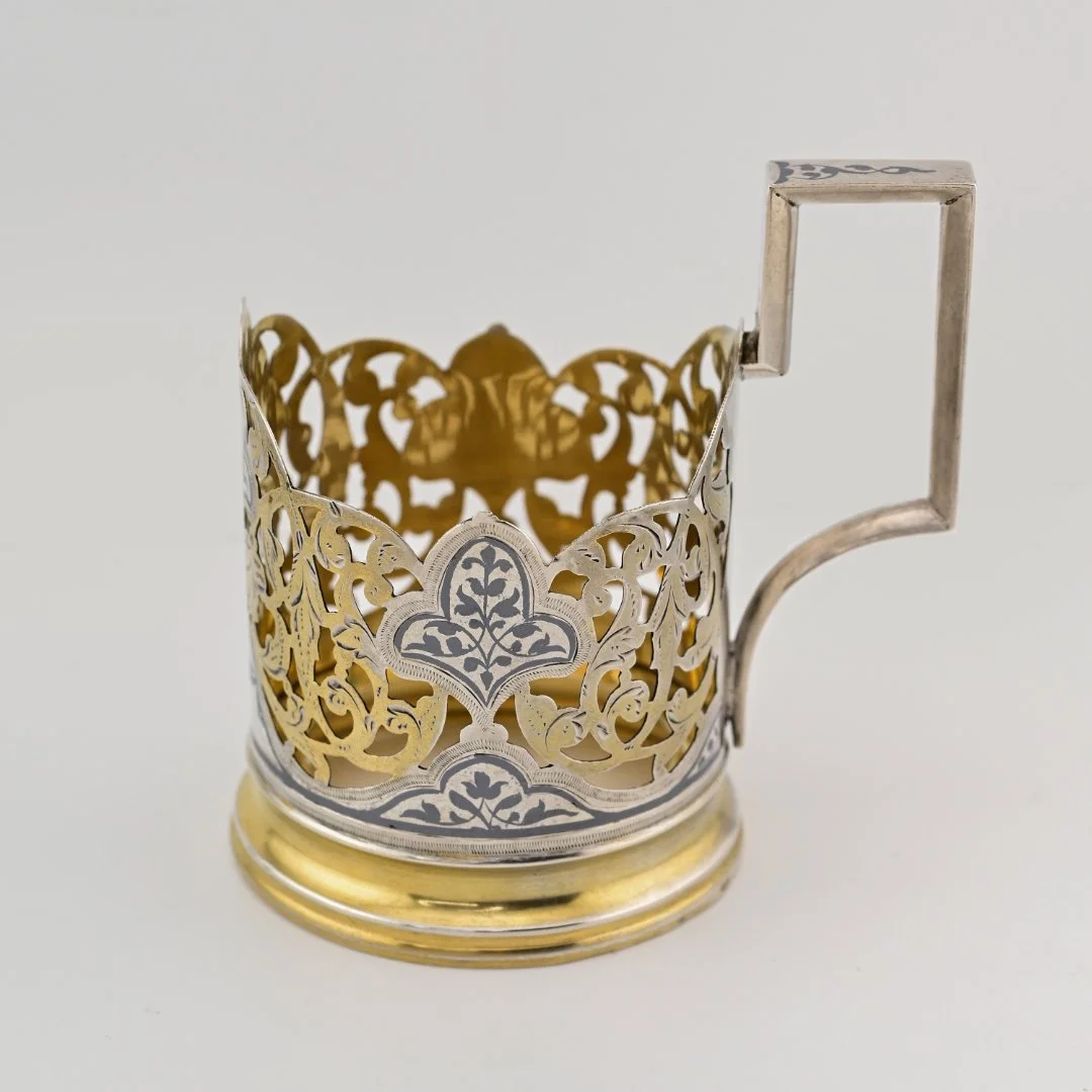 Подстаканник серебро 875 проба Кубачи СССР - изображение 1