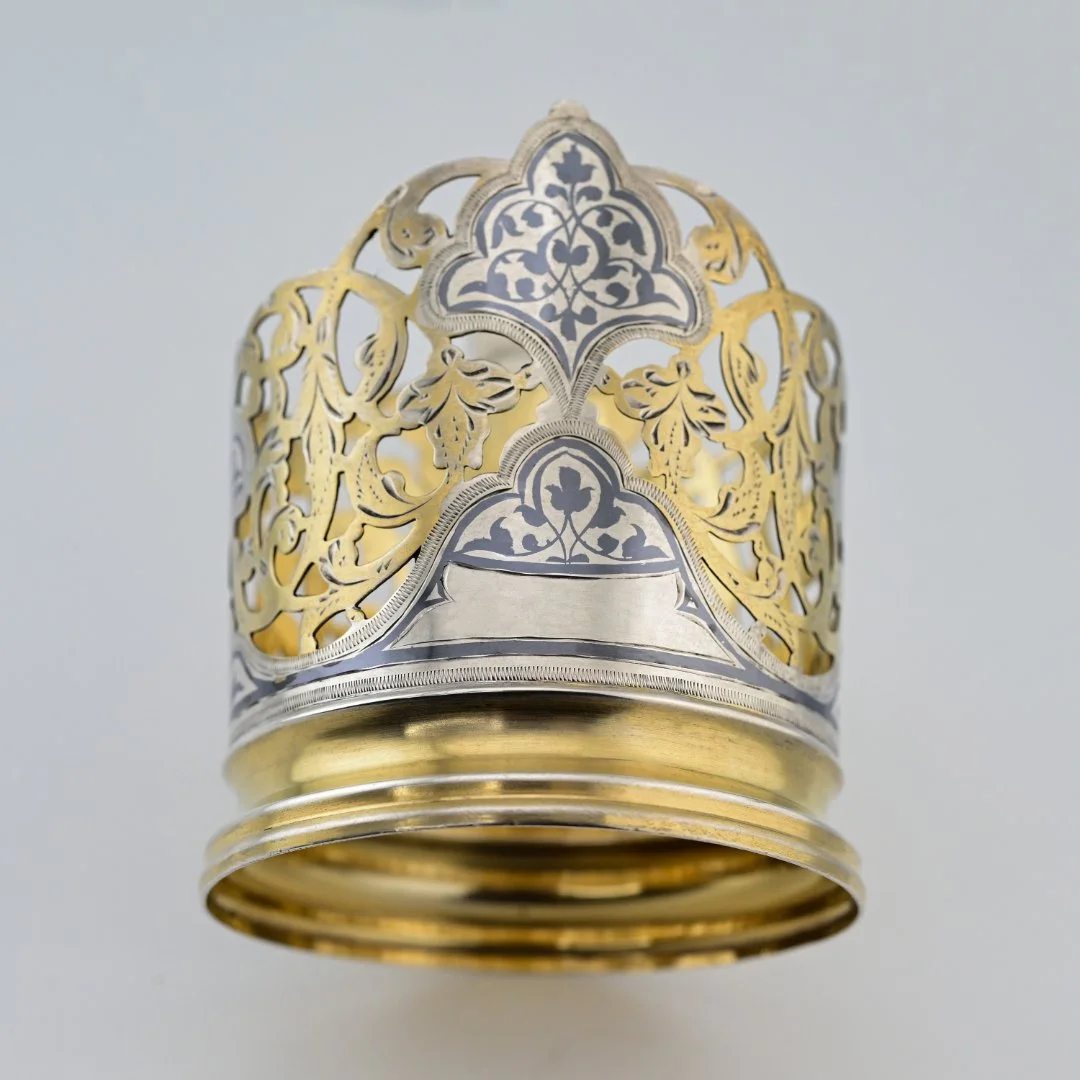 Подстаканник серебро 875 проба Кубачи СССР - миниатюра 3