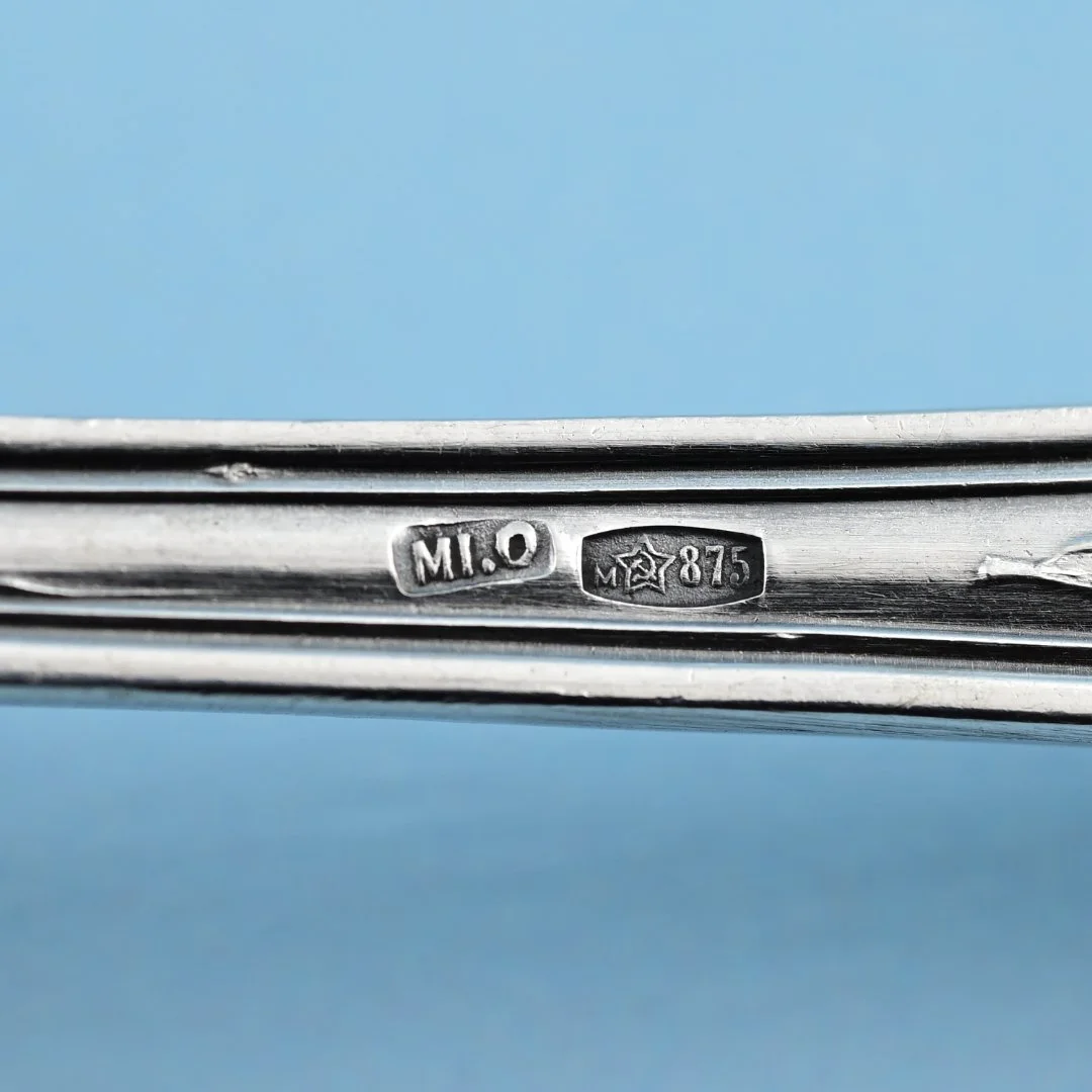 Ложка чайная серебро 875 проба СССР - миниатюра 4