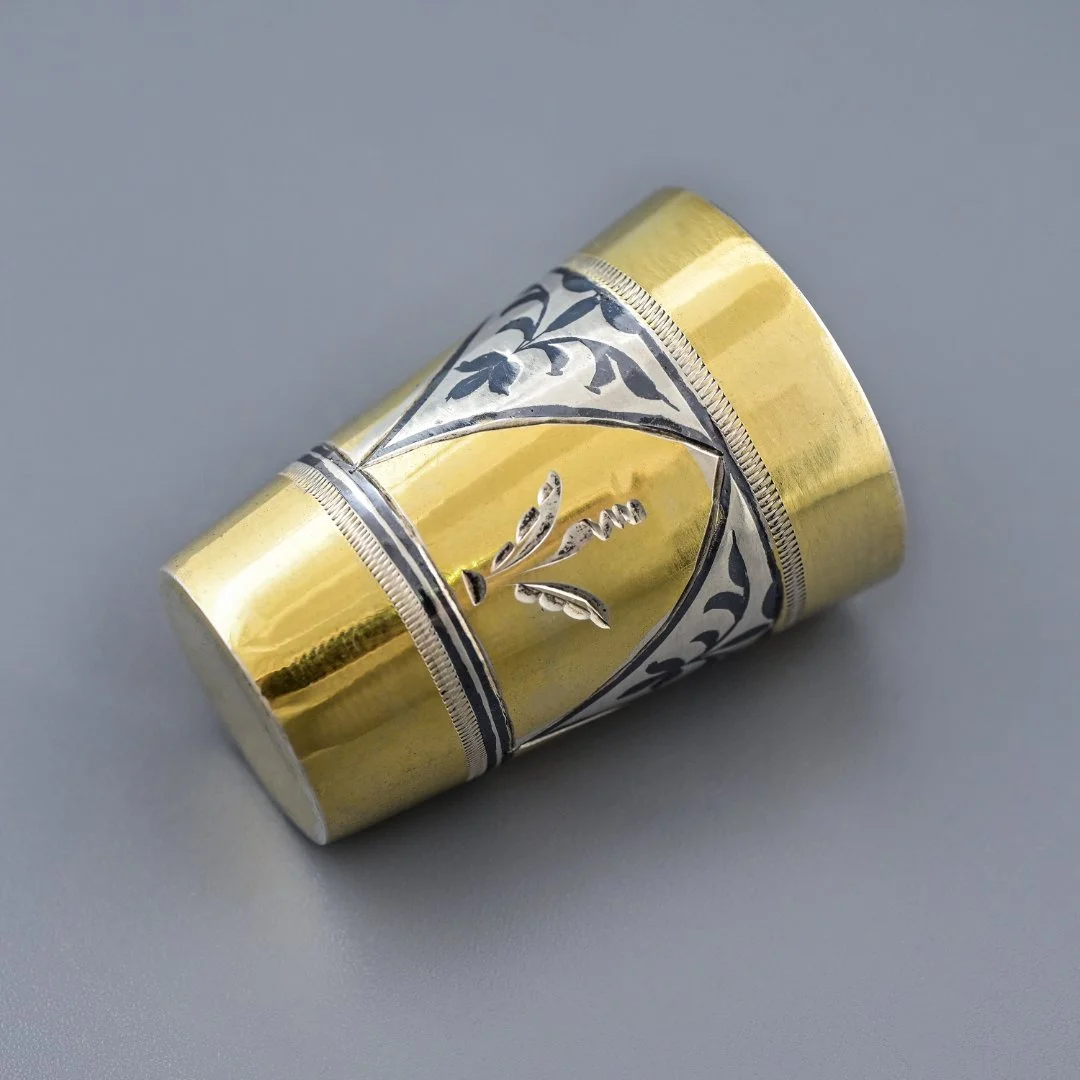 Стопка серебро 875 проба Осетия СССР - миниатюра 3