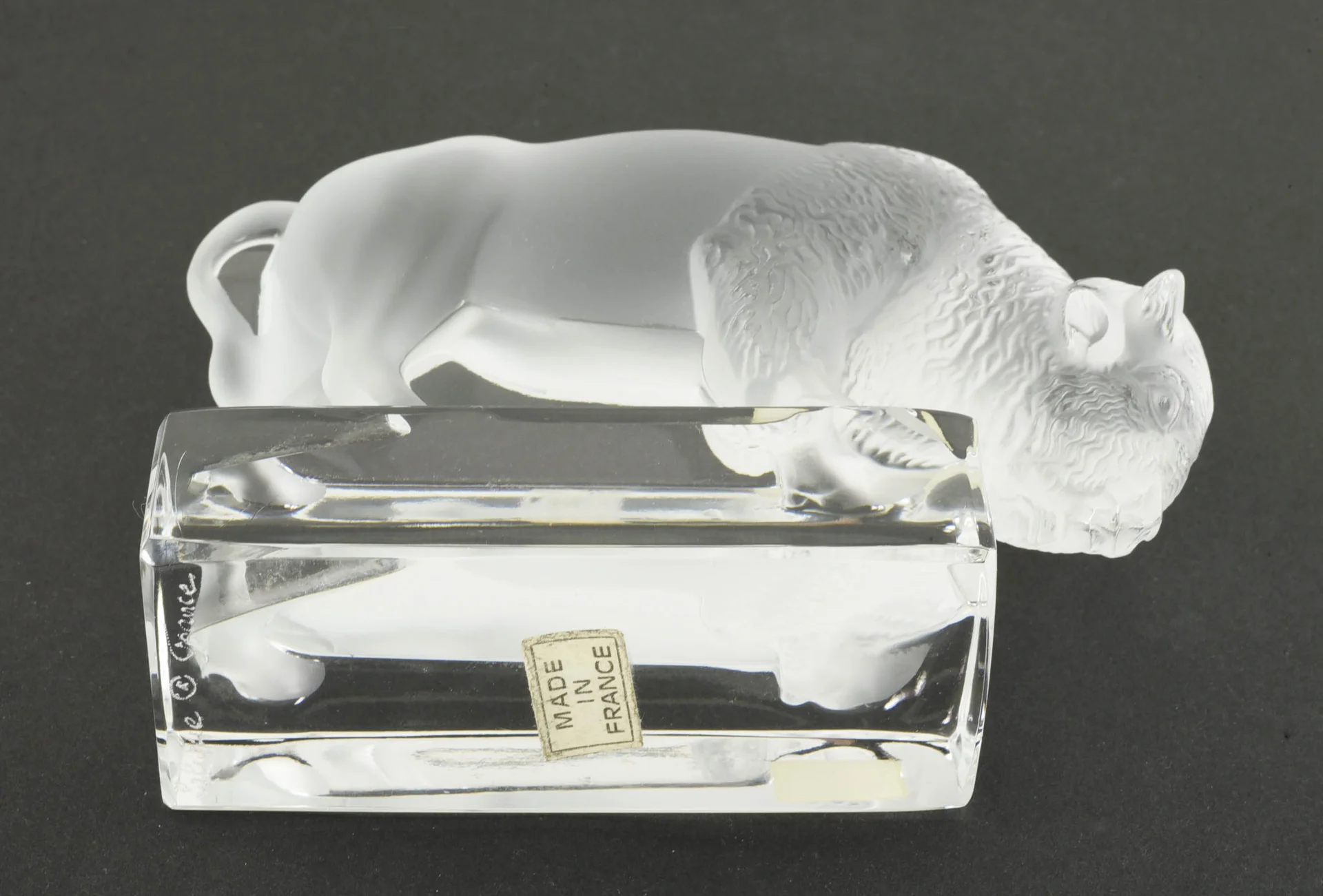 Бизон пресс-папье стекло Lalique Франция - миниатюра 3
