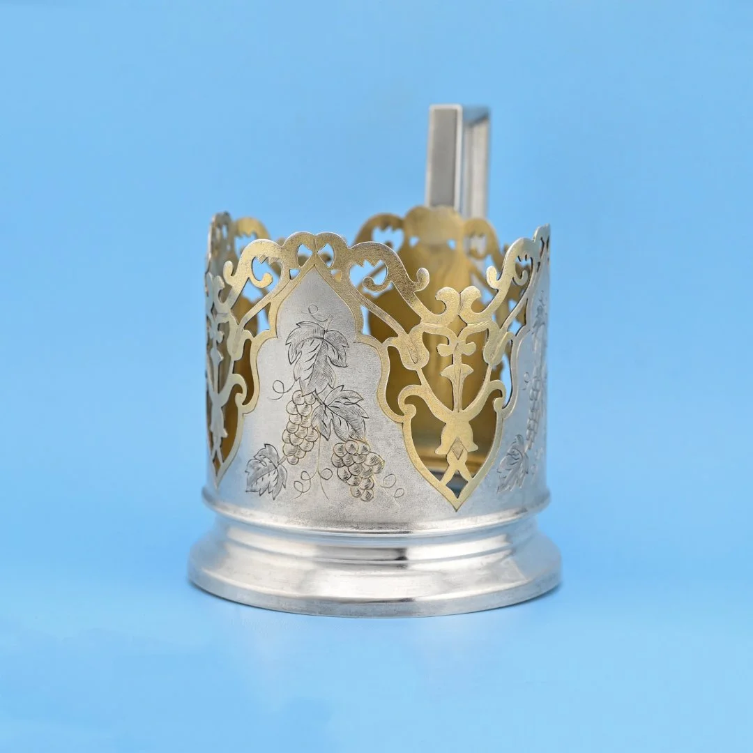 Подстаканник серебро 875 проба СССР - миниатюра 2