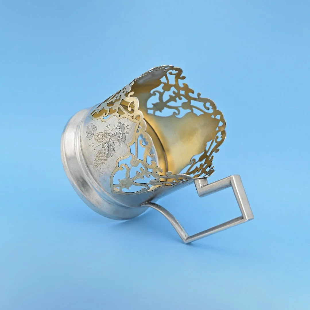 Подстаканник серебро 875 проба СССР - миниатюра 4