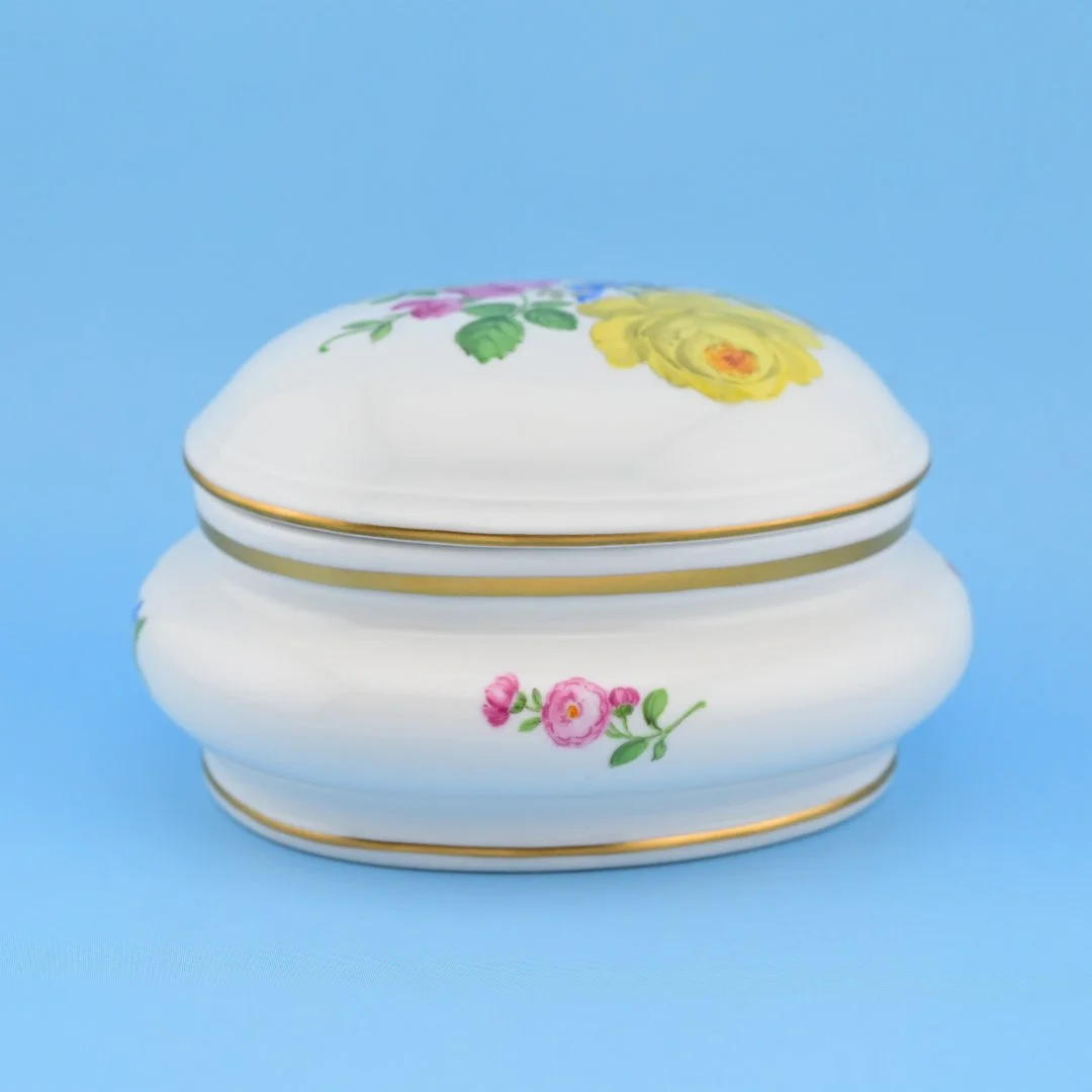 Шкатулка цветы фарфор Майсен Meissen Германия - миниатюра 3