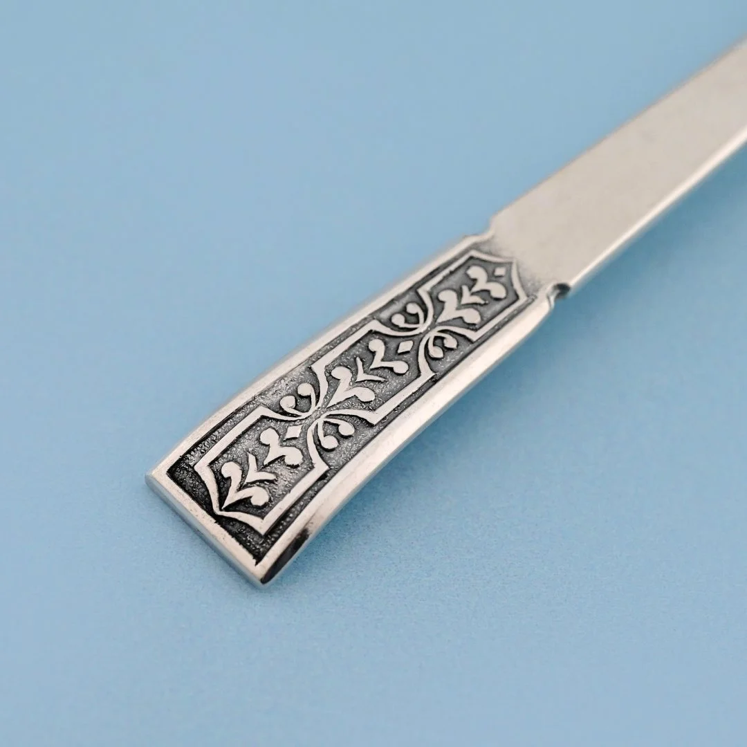 Кофейная ложка серебро 916 проба СССР - миниатюра 3