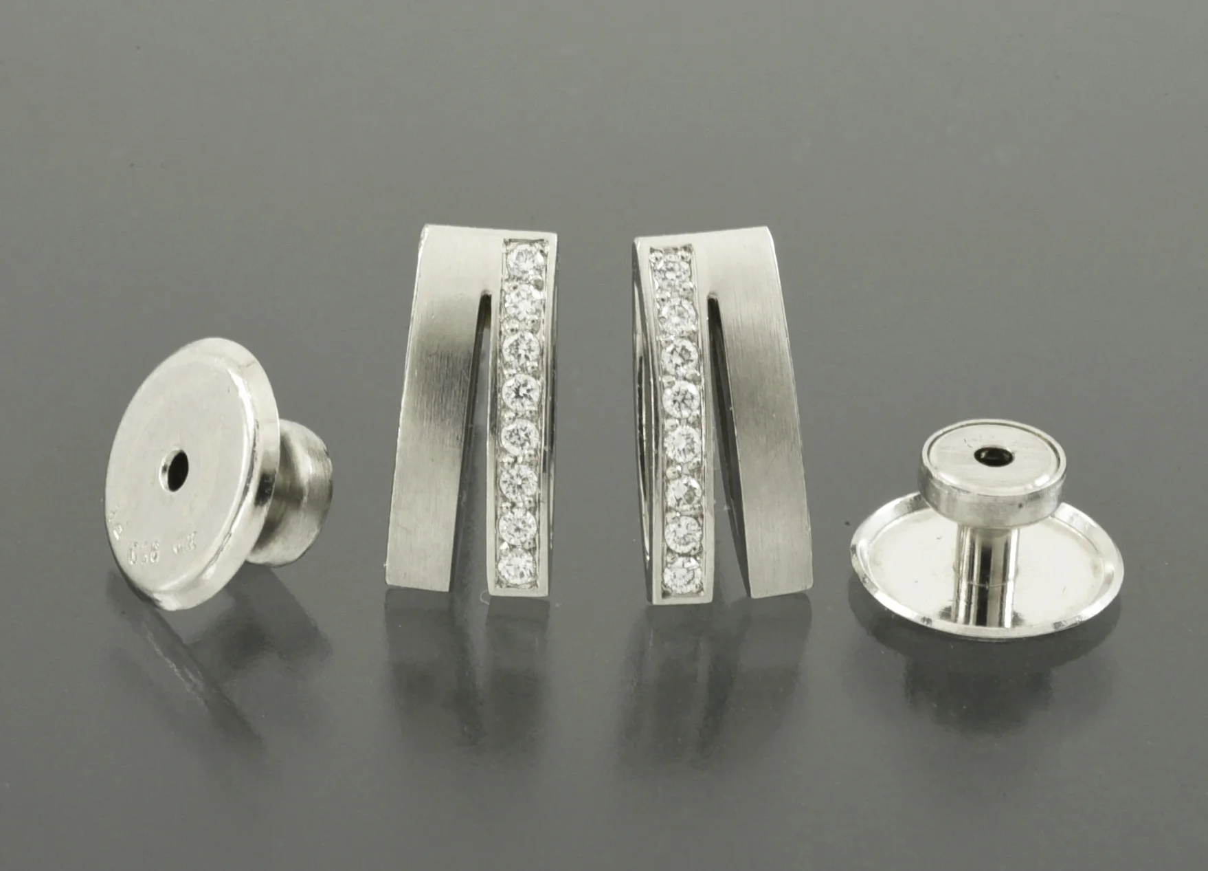 СЕРЬГИ платина 950 пробы Бриллианты - миниатюра 2