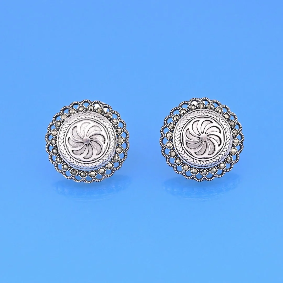 Серьги серебро 925 проба Марказиты