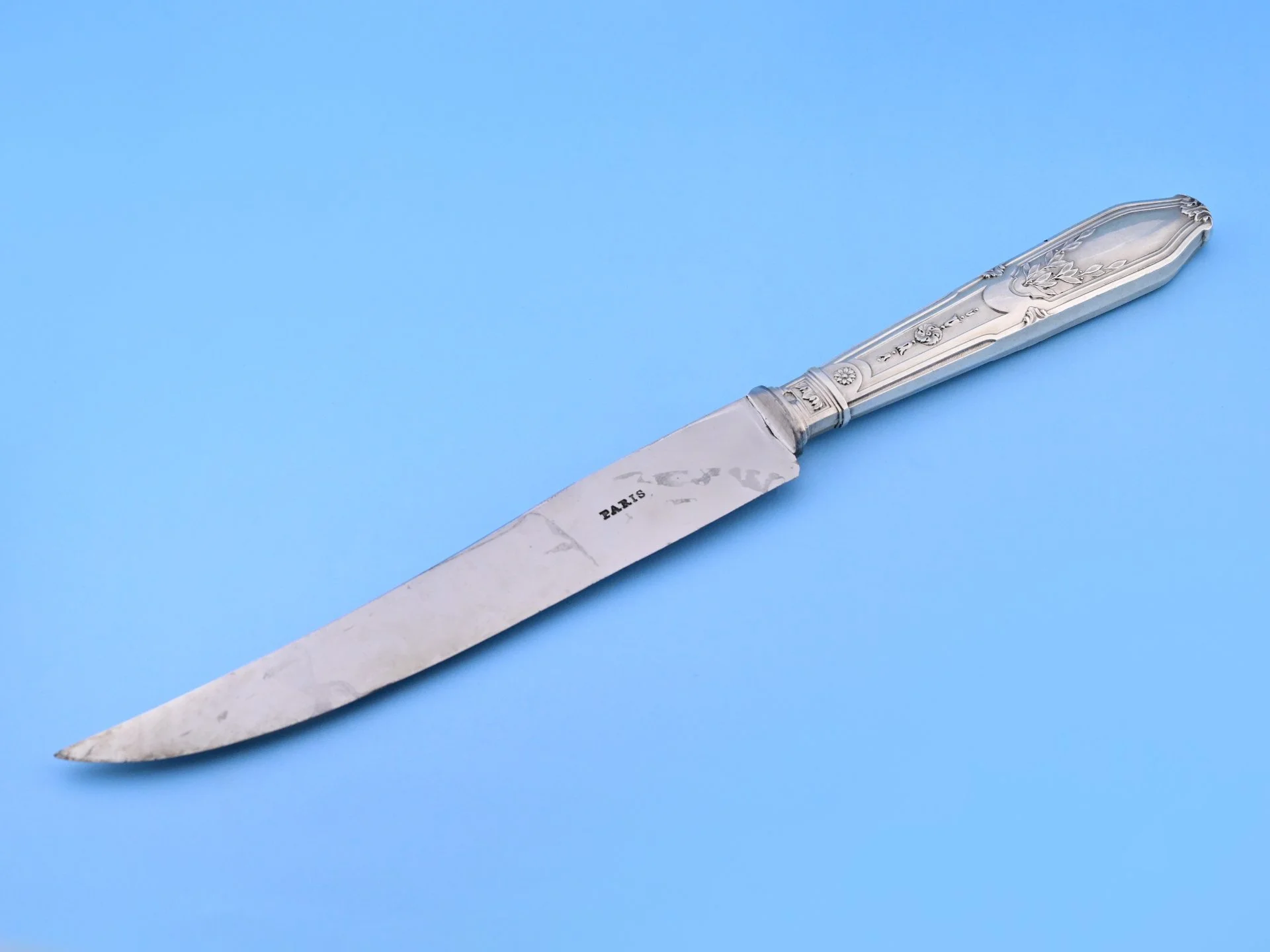Нож серебро 950 проба сталь Франция XIX в - миниатюра 2
