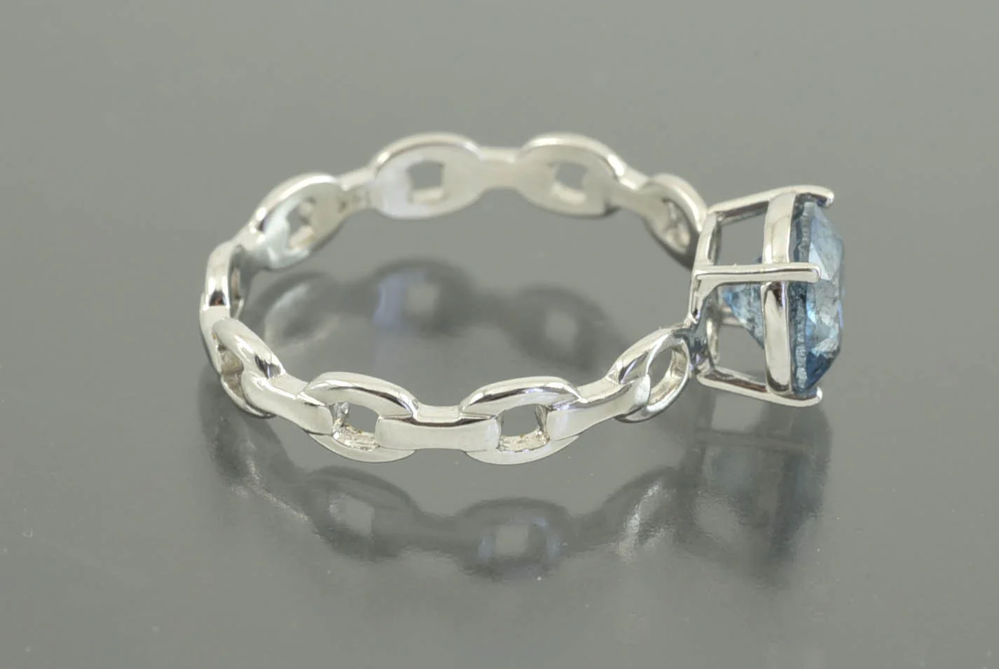 КОЛЬЦО золото 585 проба голубой Бриллиант 1,25 ct - миниатюра 3