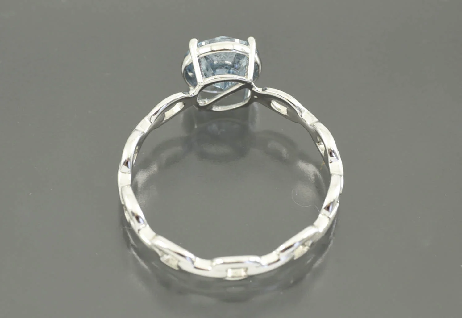 КОЛЬЦО золото 585 проба голубой Бриллиант 1,25 ct - миниатюра 4