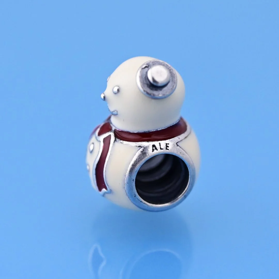 Шарм Снеговик серебро 925 проба эмаль Pandora - миниатюра 4