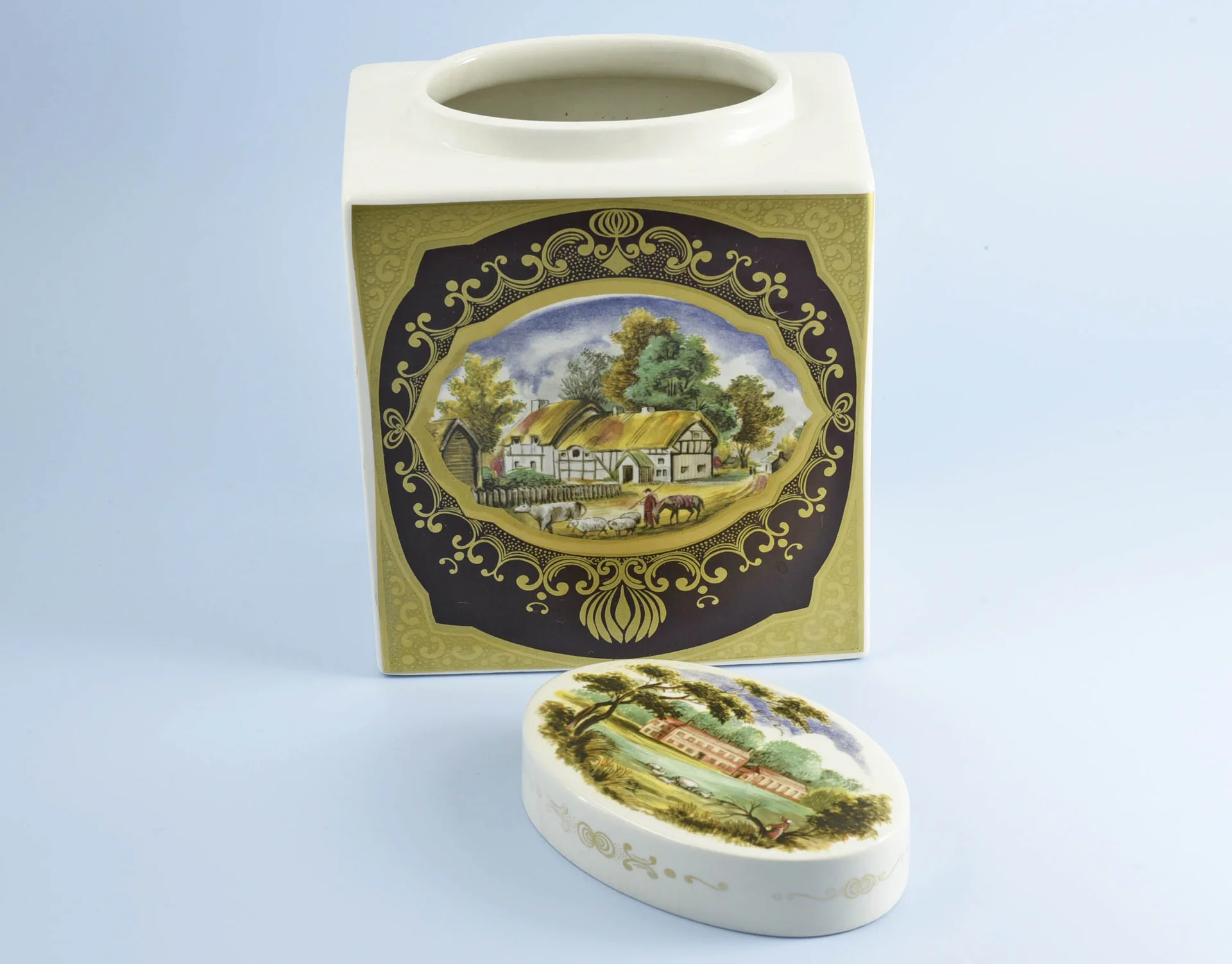 Чайница керамика Royal Cauldon Англия винтаж - миниатюра 4