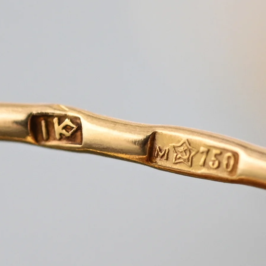 Серьги золото 750 проба корунд СССР винтаж - миниатюра 6