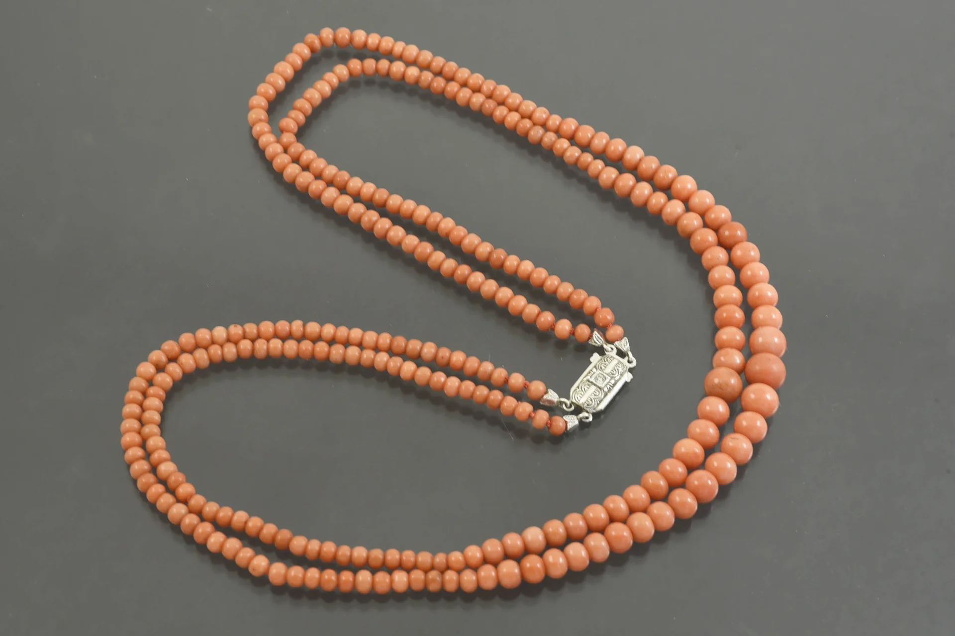 Колье КОРАЛЛЫ серебро 835 пробы - миниатюра 3