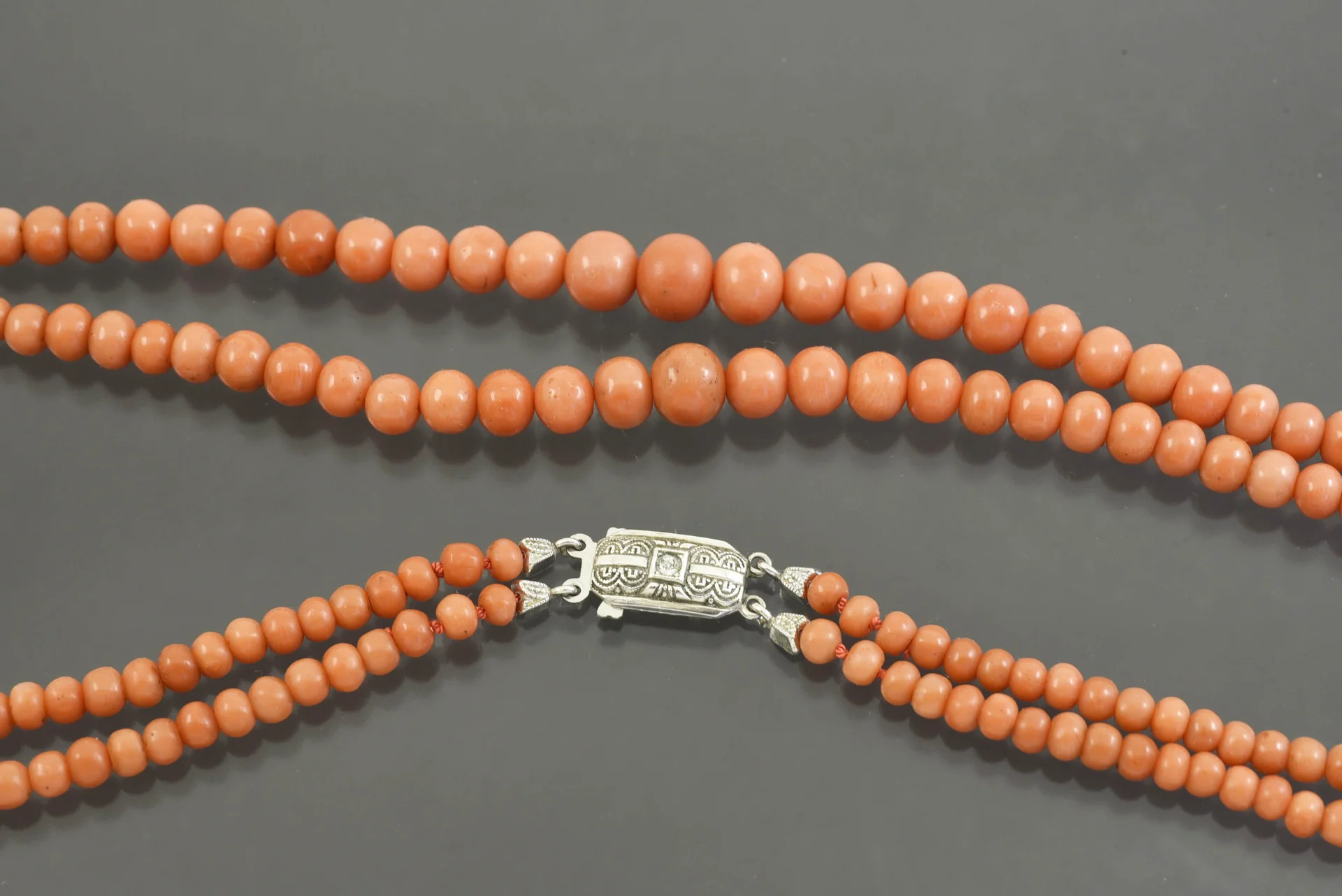Колье КОРАЛЛЫ серебро 835 пробы - миниатюра 4