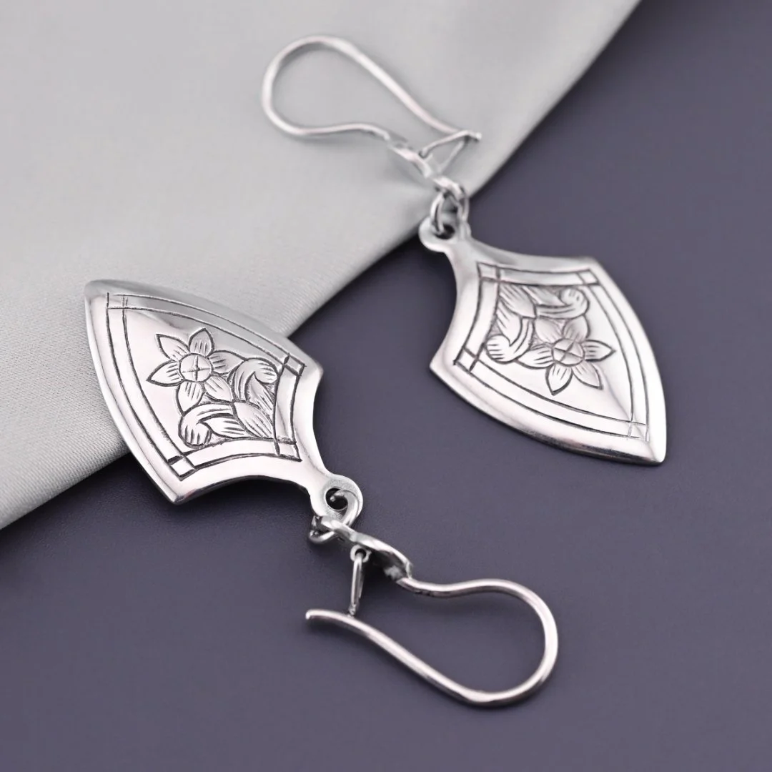 Серьги серебро 925 проба винтаж - миниатюра 2
