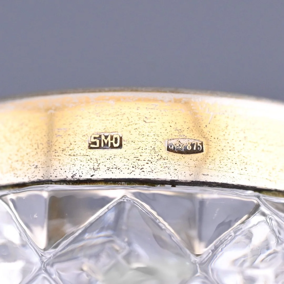 Солонка серебро 875 проба стекло СССР - миниатюра 4