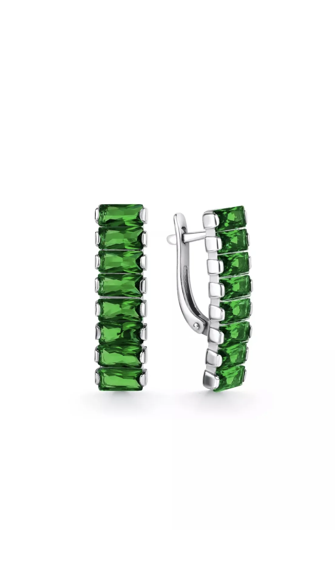 Серьги серебро 925 пробы с фианитами - изображение 1