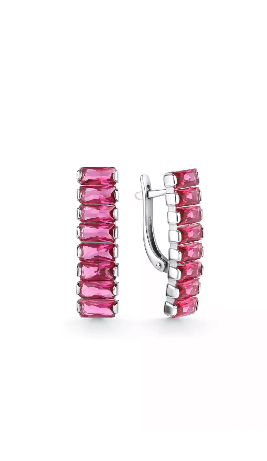 Серьги серебро 925 пробы с фианитами - изображение 1