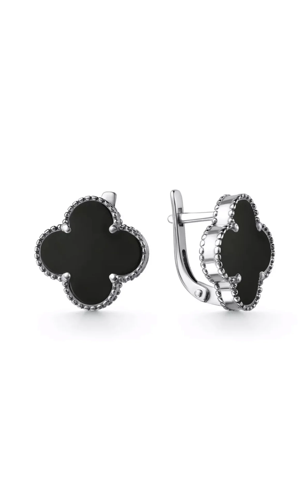 Серьги серебро 925 пробы с ониксом - изображение 1