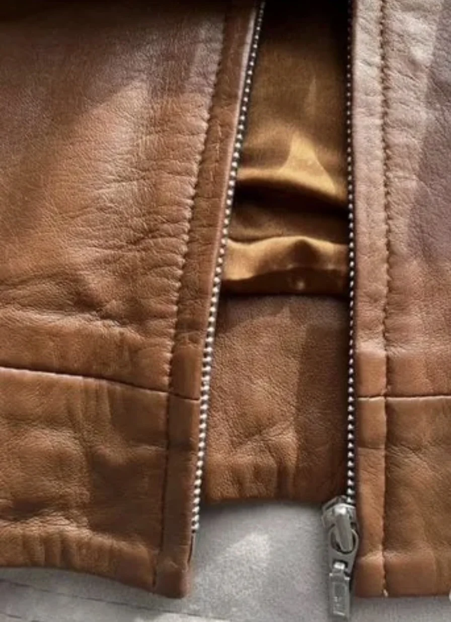 Куртка кожаная женская Zara basic - миниатюра 4