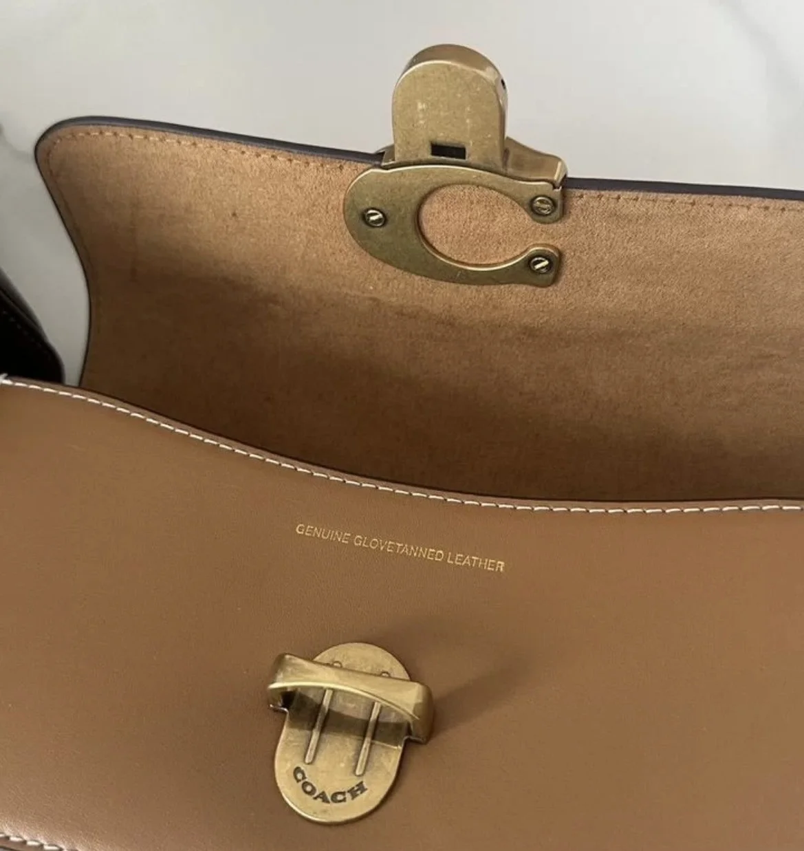 Сумка coach коричневая натуральная кожа - миниатюра 3