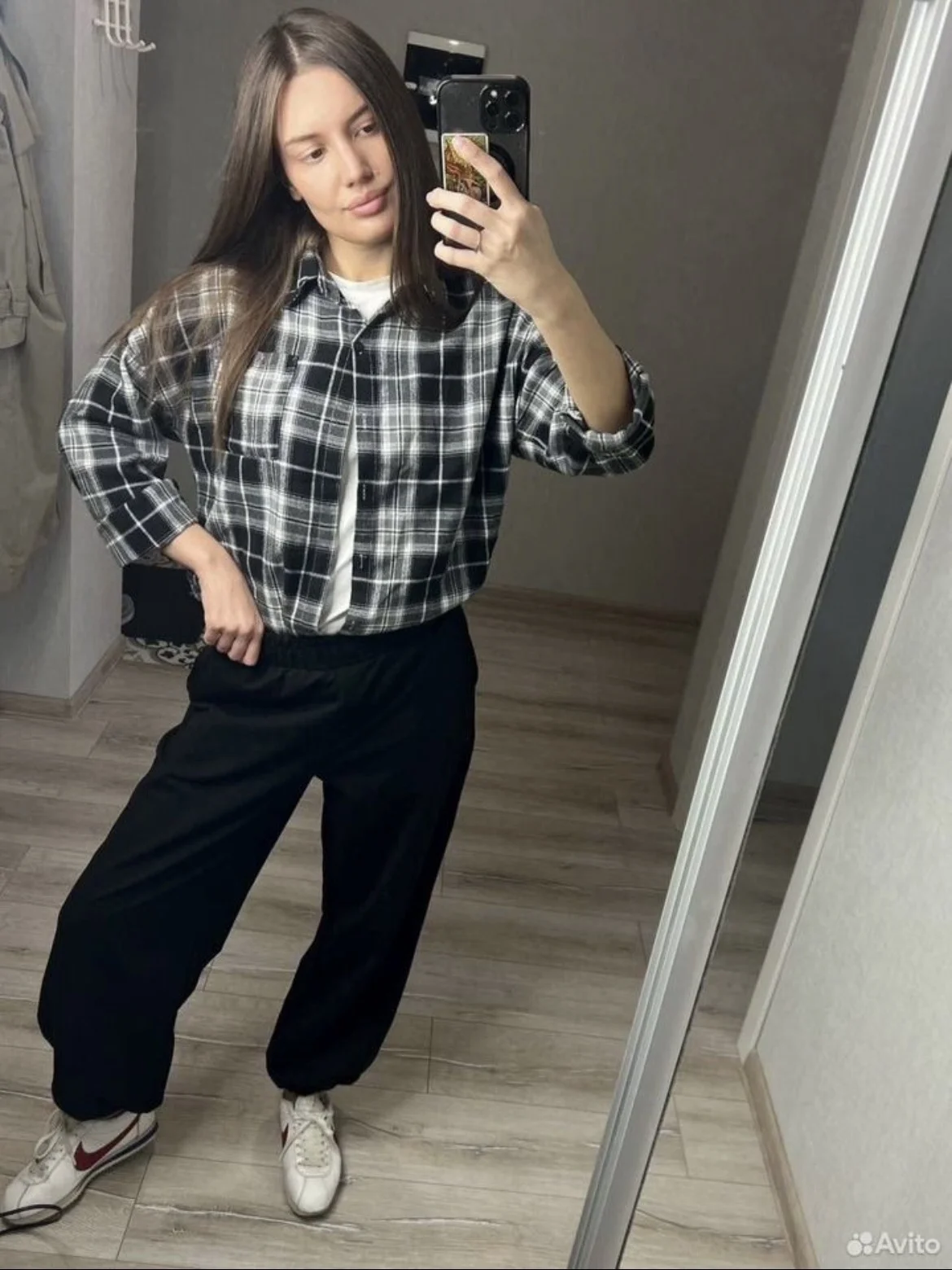 Женская рубашка oversize в клетку 42-46 Корея - миниатюра 2