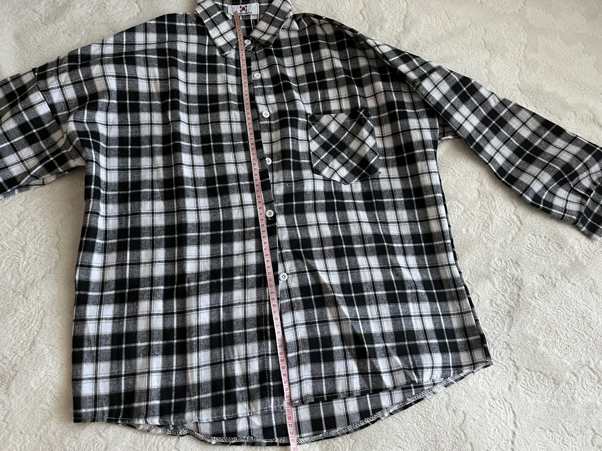 Женская рубашка oversize в клетку 42-46 Корея - миниатюра 5