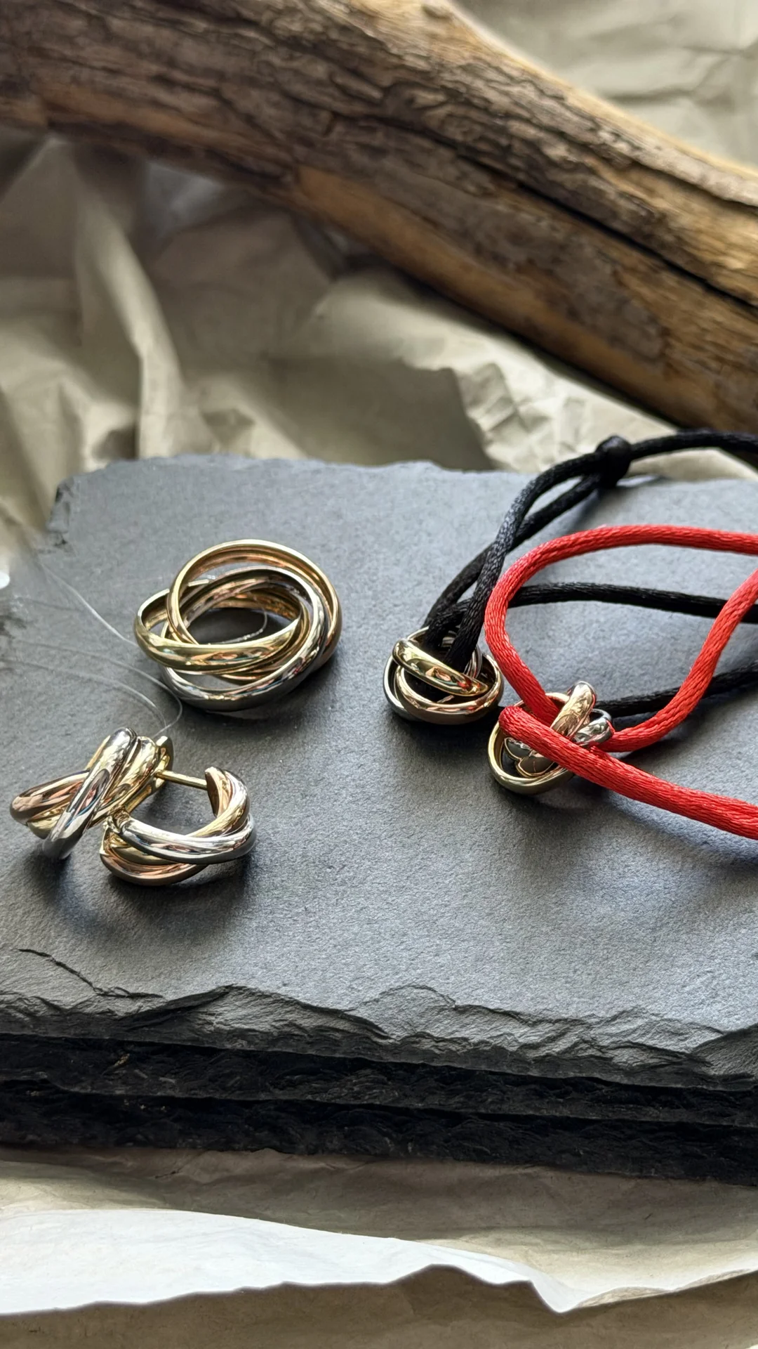Комплект Cartier Trinity золото 585 пробы - миниатюра 2