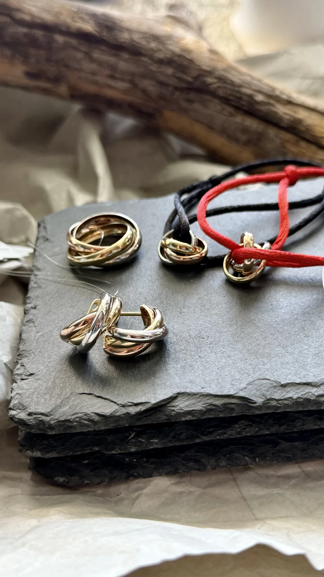Комплект Cartier Trinity золото 585 пробы - миниатюра 3