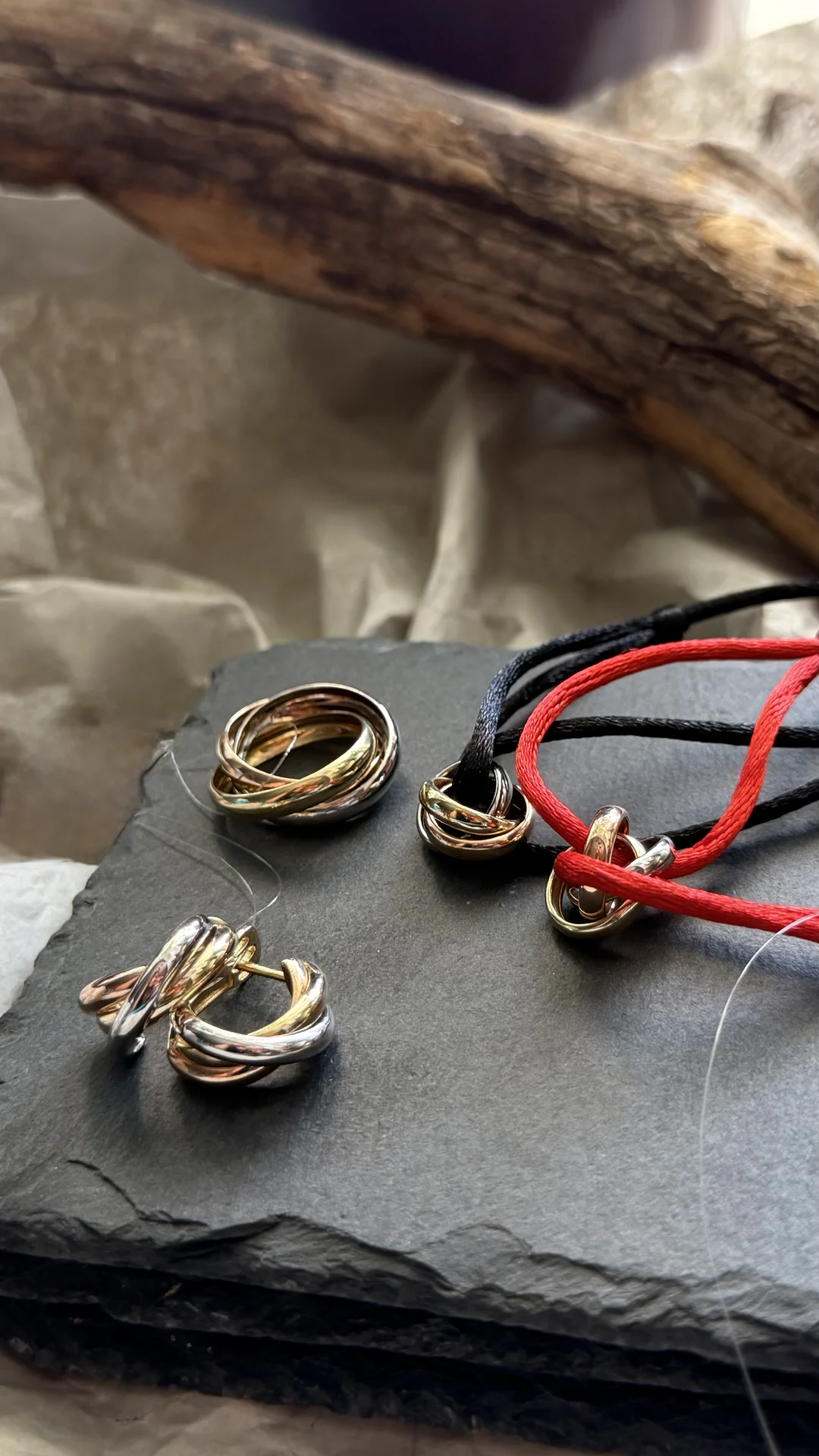 Комплект Cartier Trinity золото 585 пробы - миниатюра 4