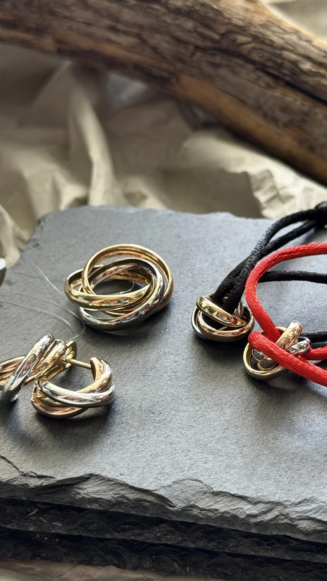 Комплект Cartier Trinity золото 585 пробы - миниатюра 5