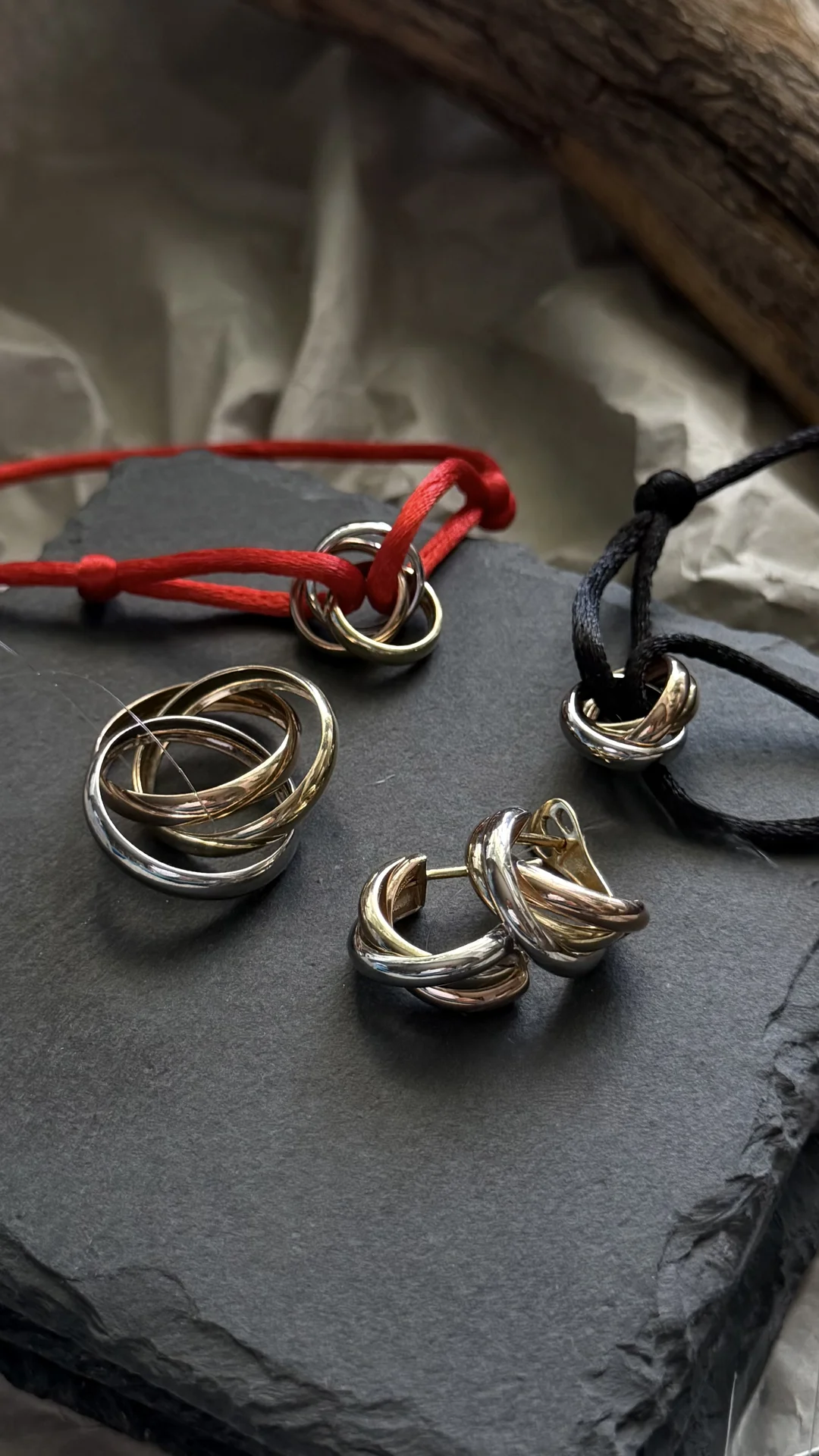 Комплект Cartier Trinity золото 585 пробы - миниатюра 8