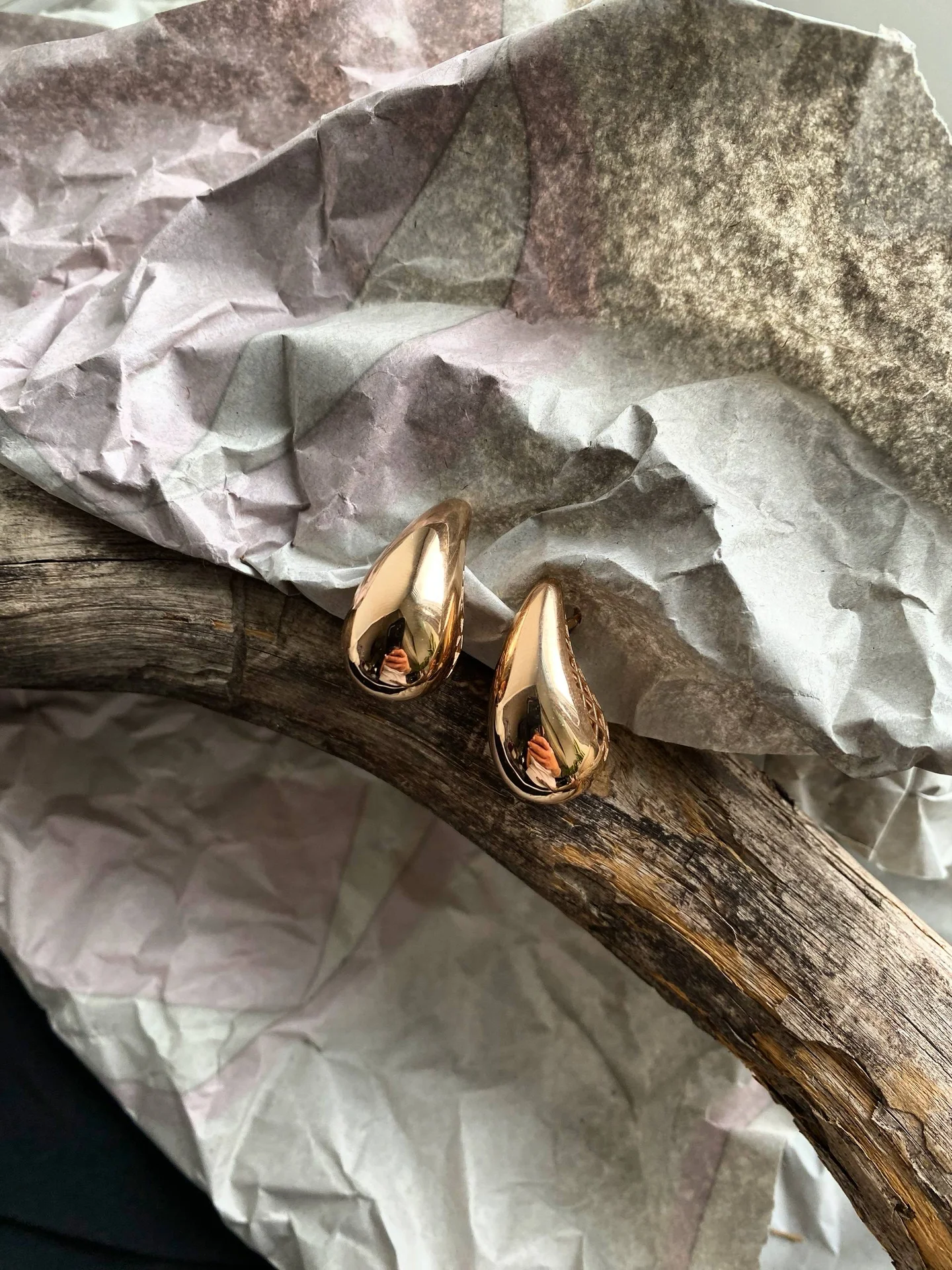 Золотые серьги Bottega Venetta 585 пробы - миниатюра 2