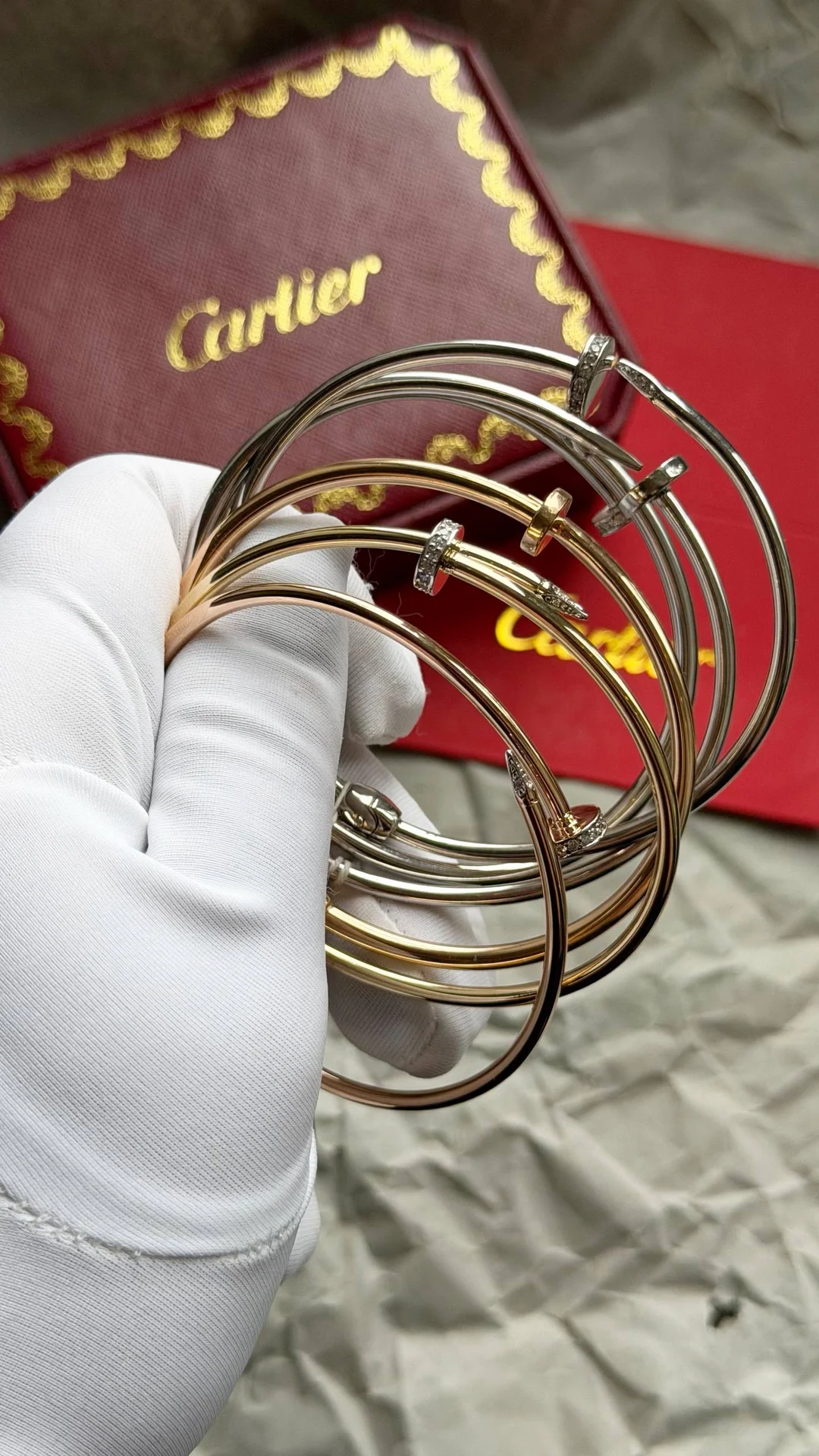 Cartier браслет гвоздь золото 585 пробы - миниатюра 3