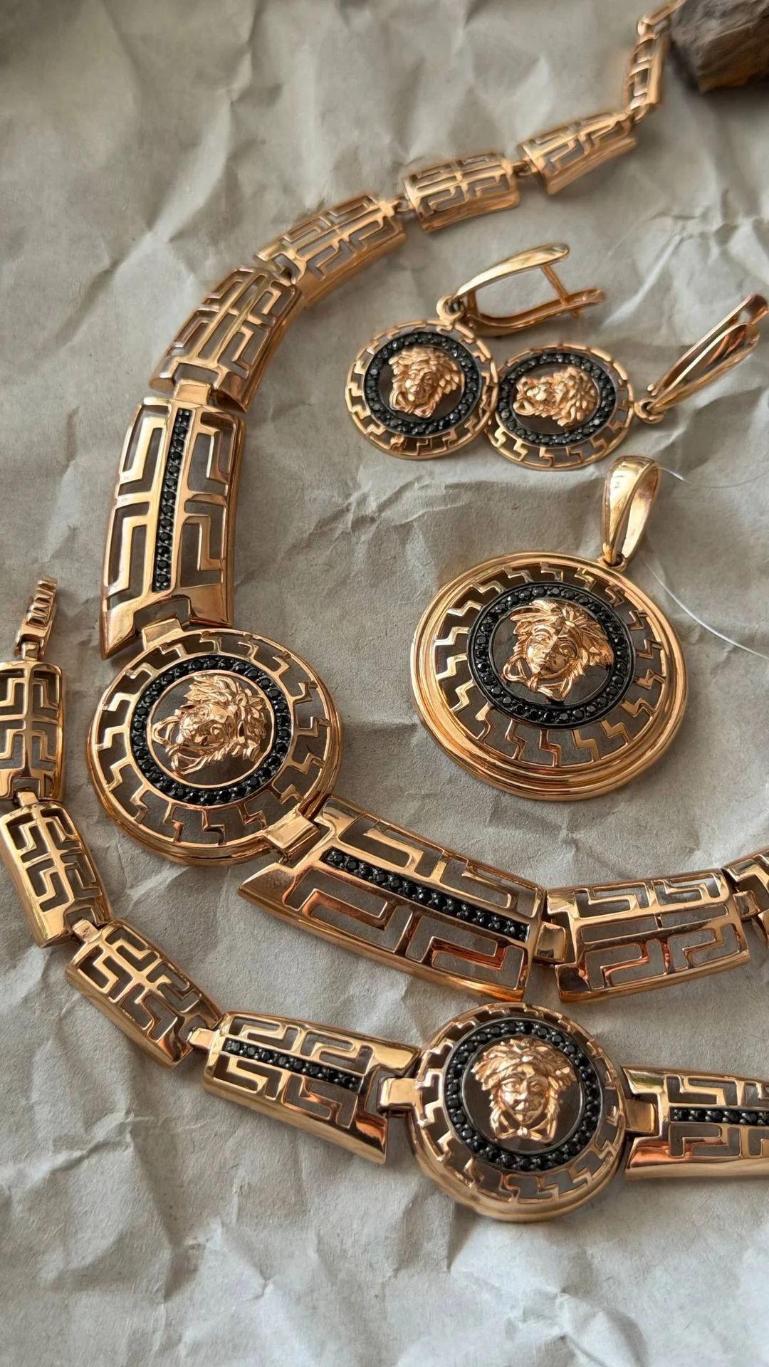 золотой комплект Versace 585 пробы - миниатюра 2