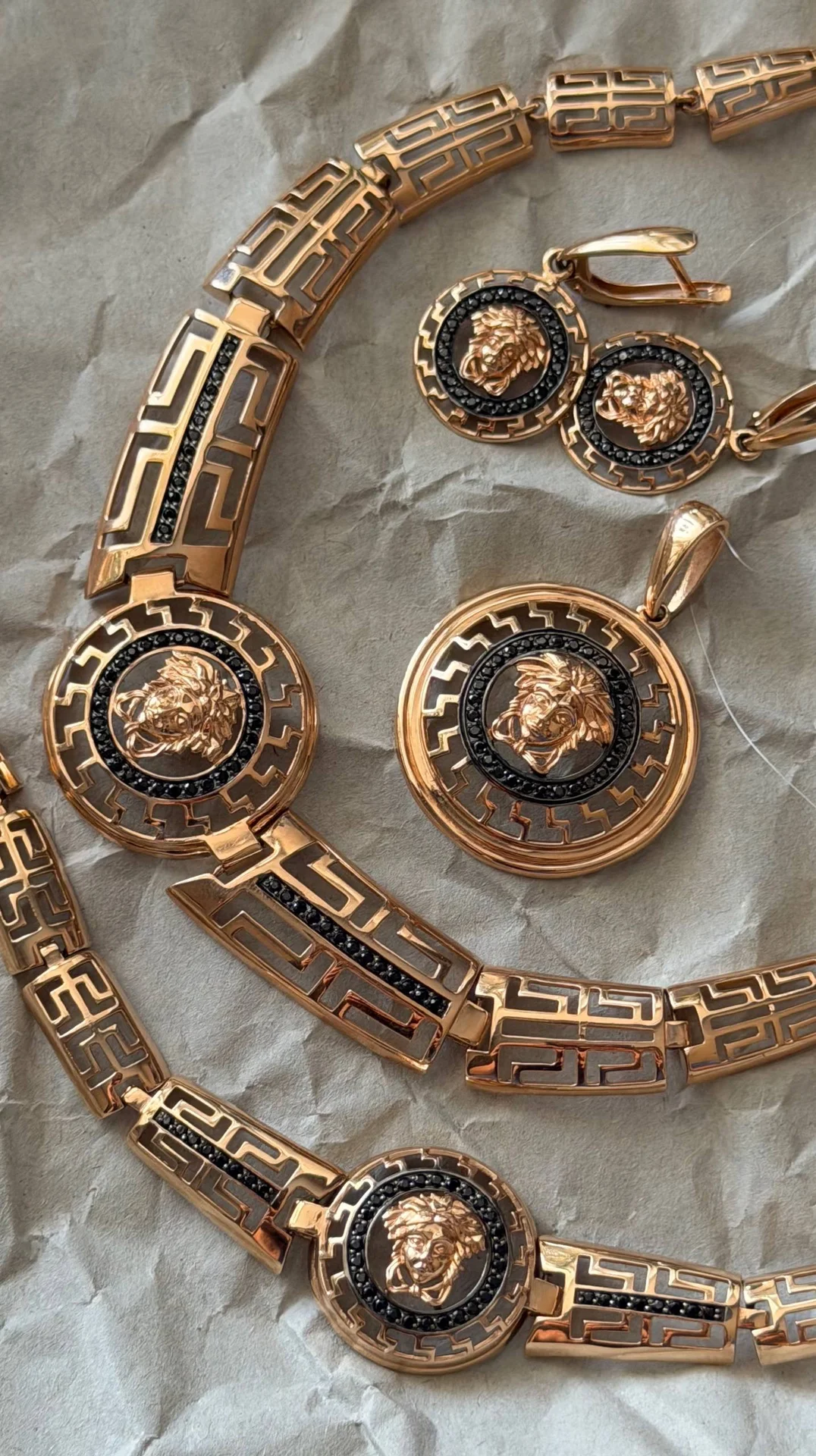 золотой комплект Versace 585 пробы - миниатюра 3