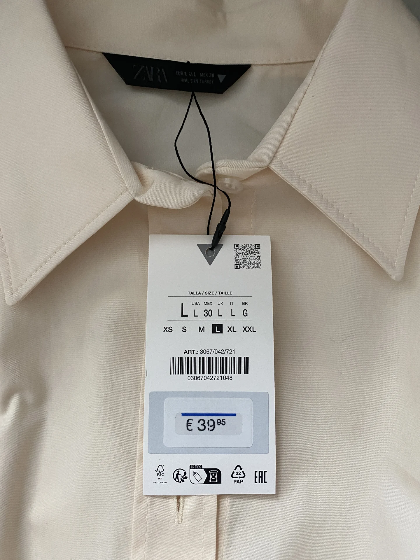 Zara рубашка НОВАЯ размер L - миниатюра 2
